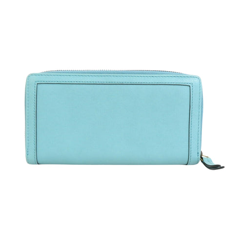 Gucci Bamboo Turquoise Leather Wallet  (Pre-Owned)