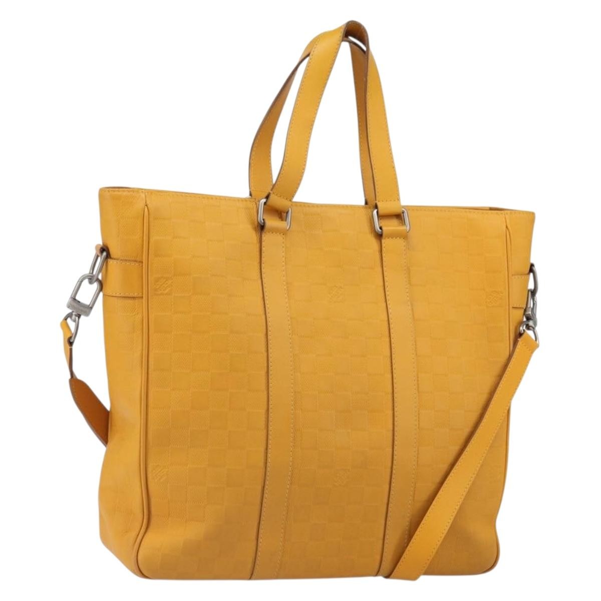 Louis Vuitton Tadao Damier Infini Leather Yellow Leather Handbag (Pre-Owned)
