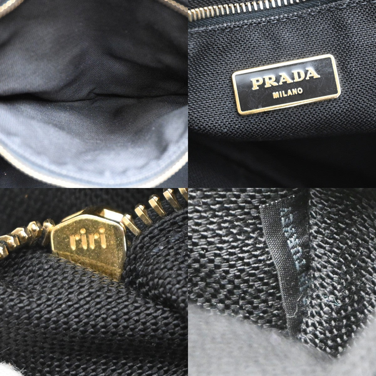 Prada Canapa Printed Canvas Green Canvas Tote Bag Bag (Pre-Owned)