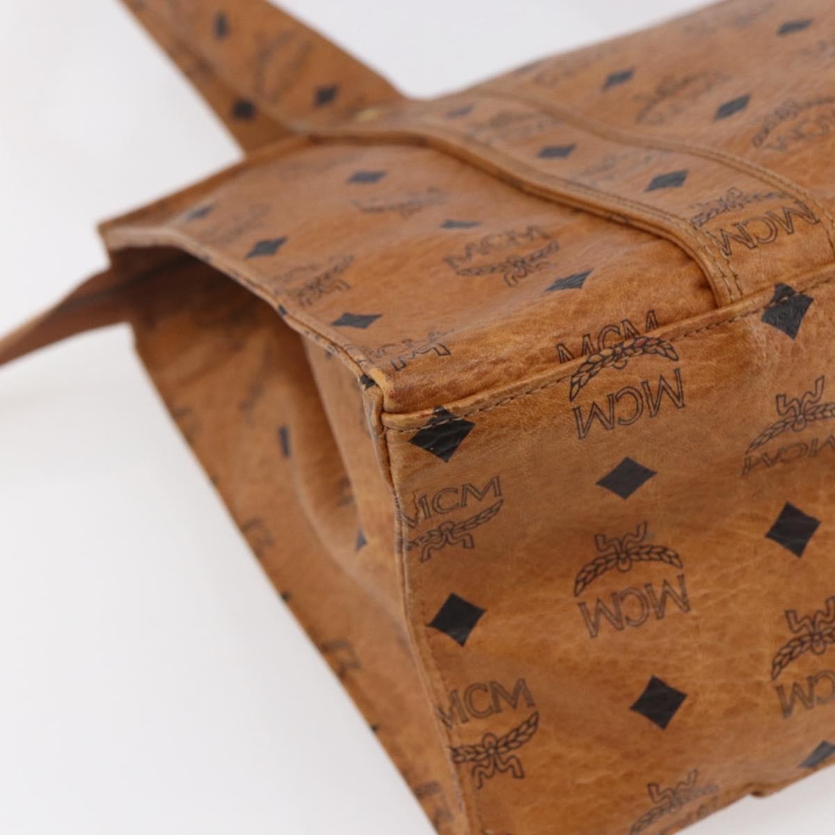 MCM Visetos Pvc Brown Canvas Shoulder Bag Bag (Pre-Owned)