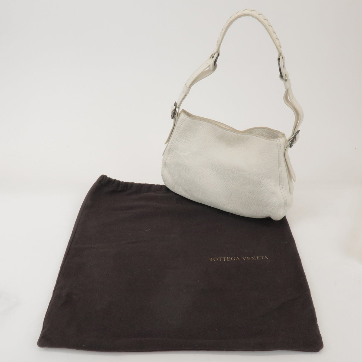 Bottega Veneta Shoulder Leather White Leather Shoulder Bag Bag (Pre-Owned)