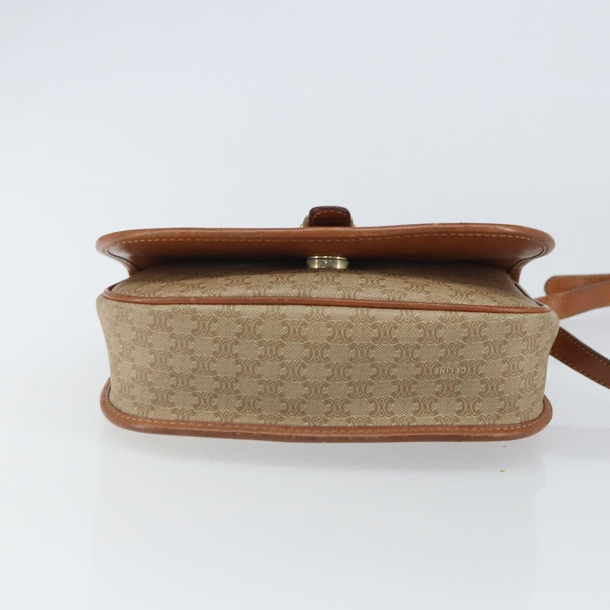Celine Vintage Macadam Canvas And Leather Beige Canvas Shoulder Bag Bag (Pre-Owned)