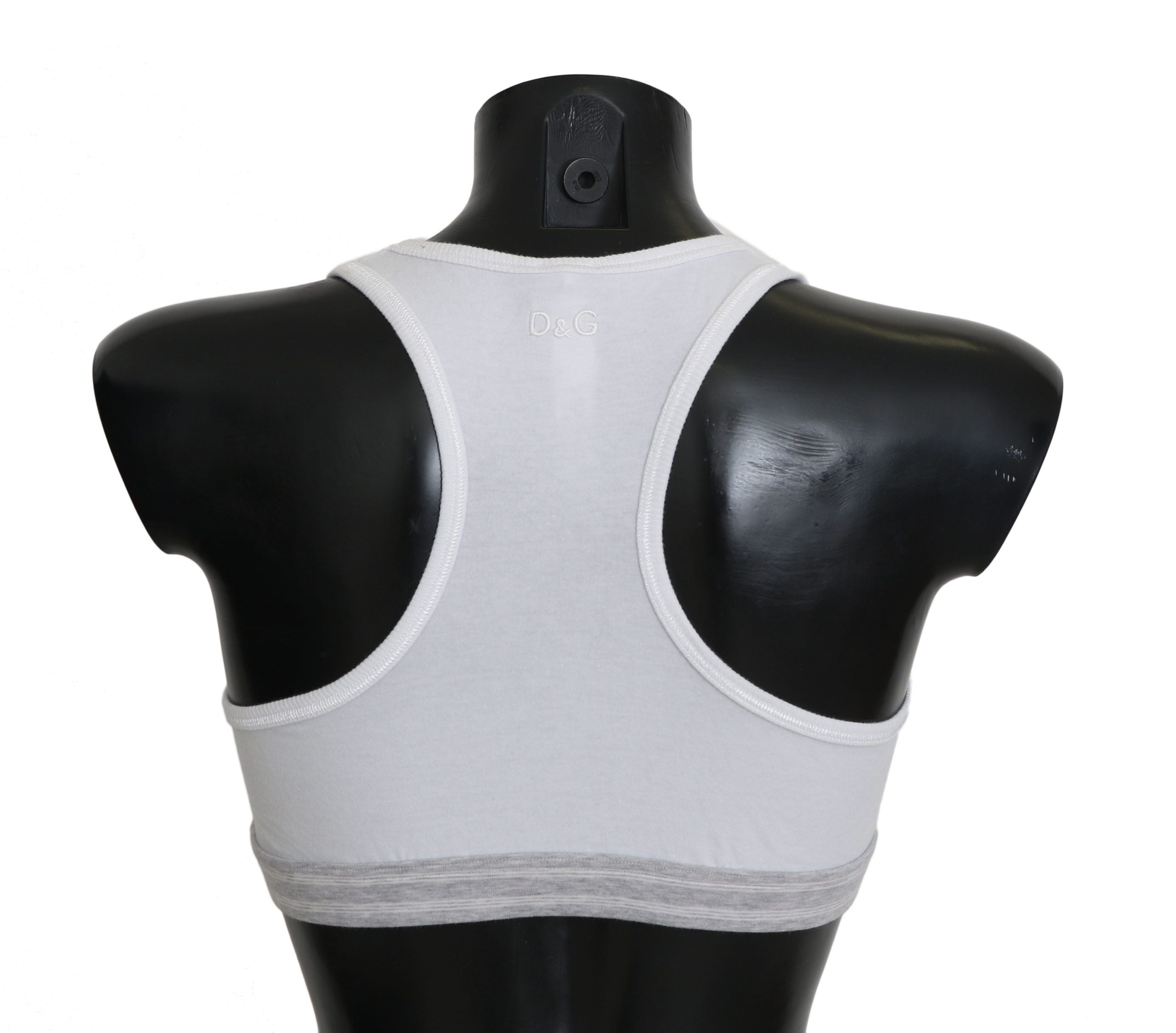 Dolce & Gabbana White Cotton Sport Stretch Bra Women's Underwear