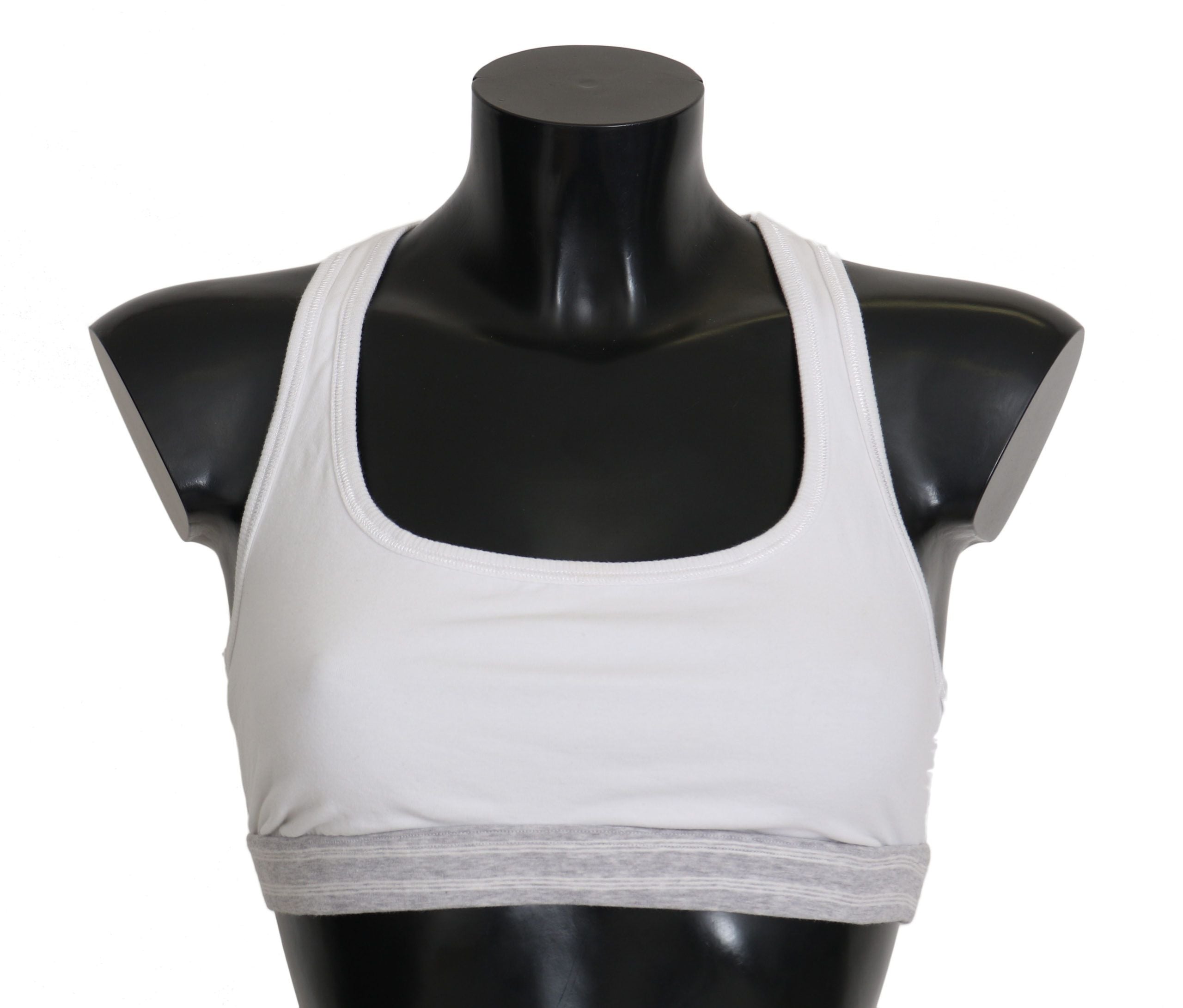 Dolce & Gabbana White Cotton Sport Stretch Bra Women's Underwear