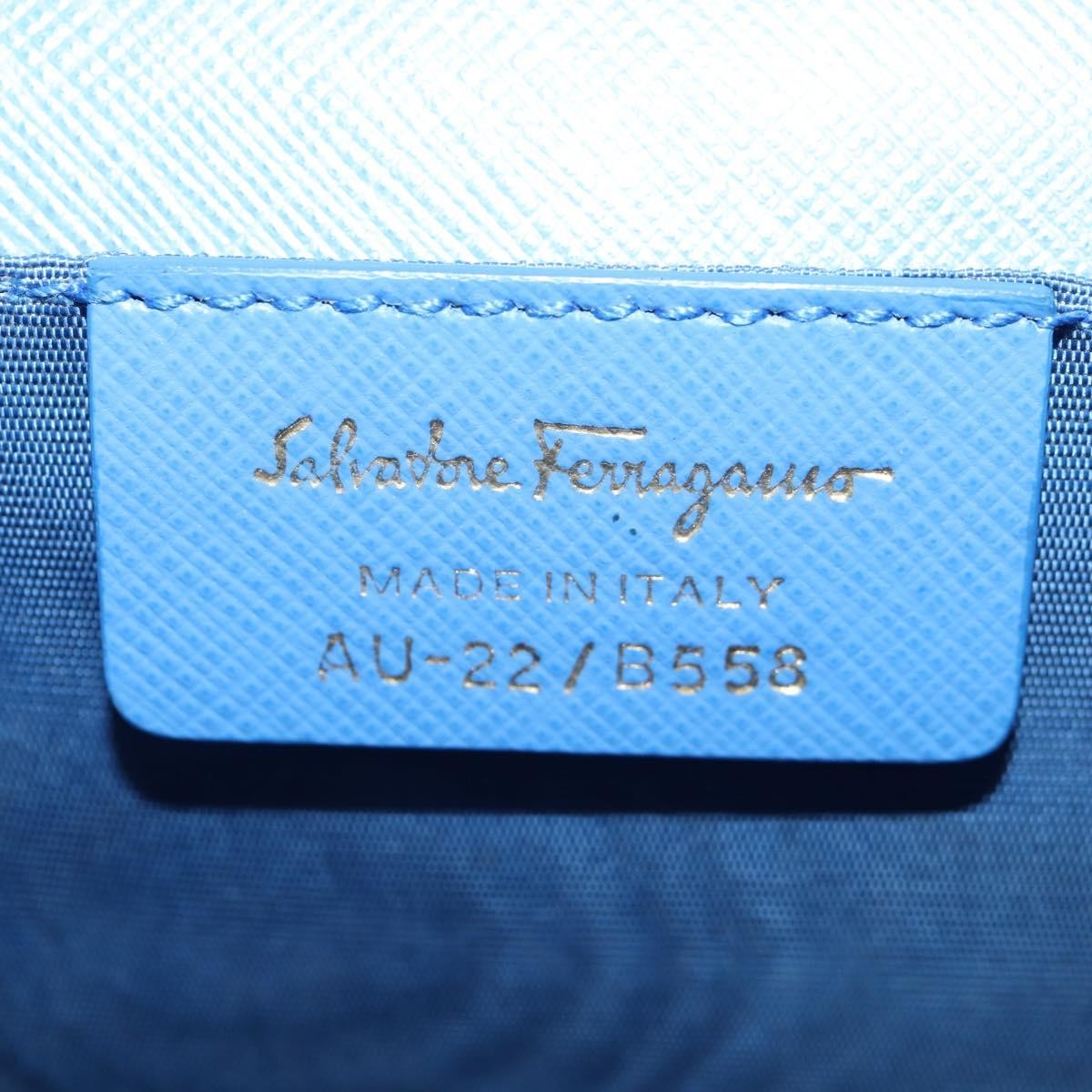 Salvatore Ferragamo Ginny Leather Blue Leather Shoulder Bag Bag (Pre-Owned)