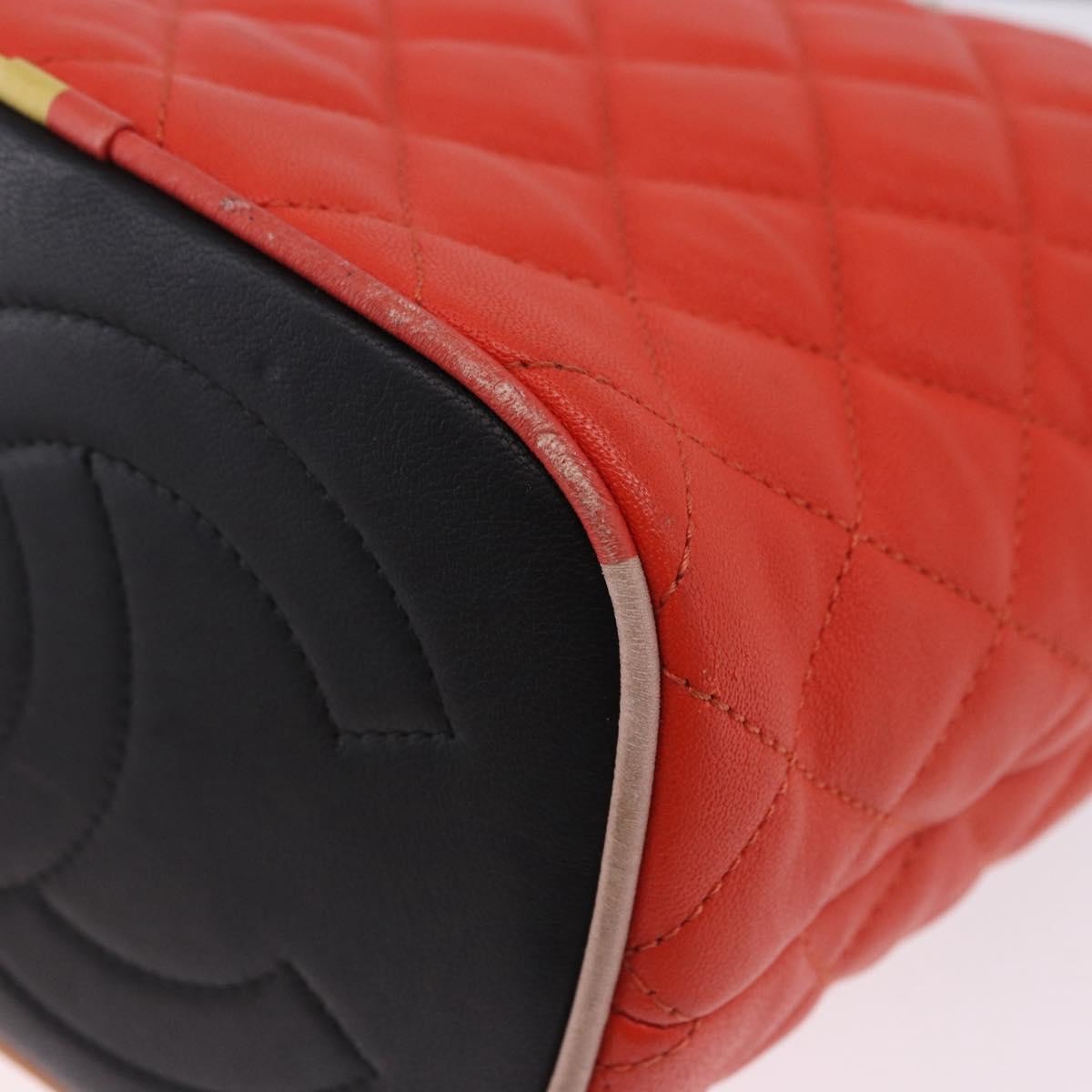 Chanel Cuba Drawstring Bucket Quilted Lambskin Red Leather Shoulder Bag Bag (Pre-Owned)