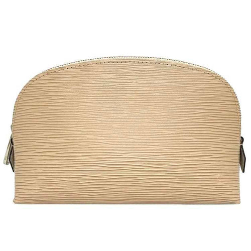 Louis Vuitton Cosmetic Pouch Beige Leather Clutch Bag (Pre-Owned)