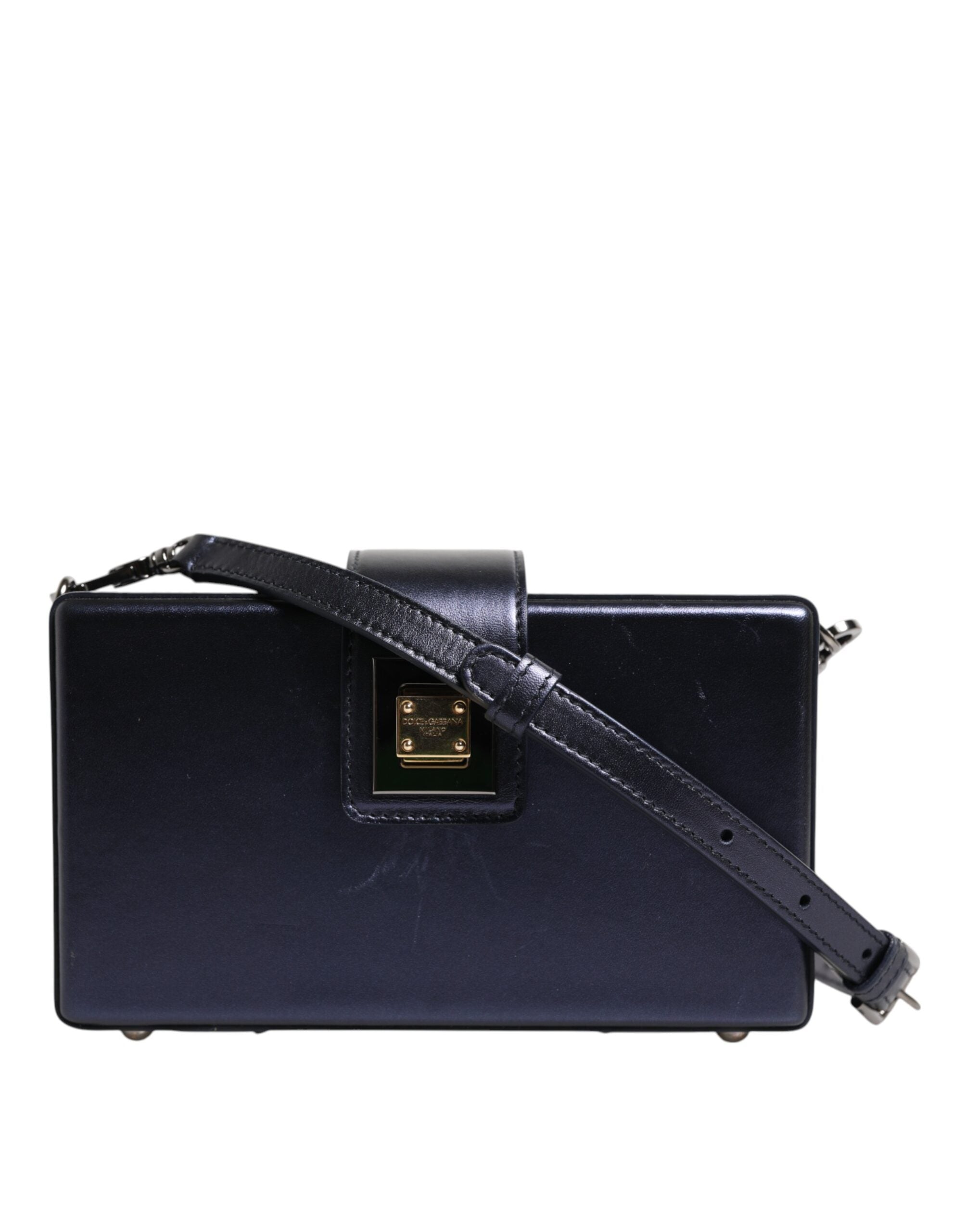 Dolce & Gabbana Blue DG BOX Lambskin Leather Crossbody Strap Women's Bag (Pre-Owned)
