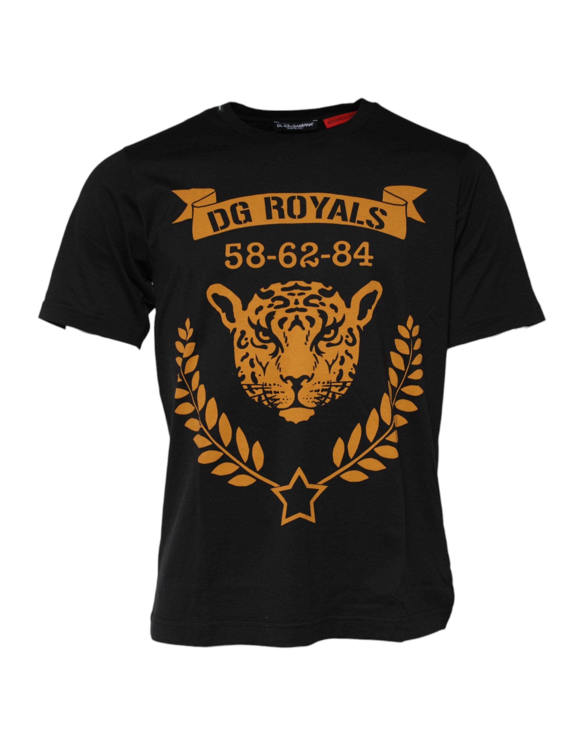 Dolce & Gabbana Black DG Royals Cotton Crew Neck Men's T-shirt