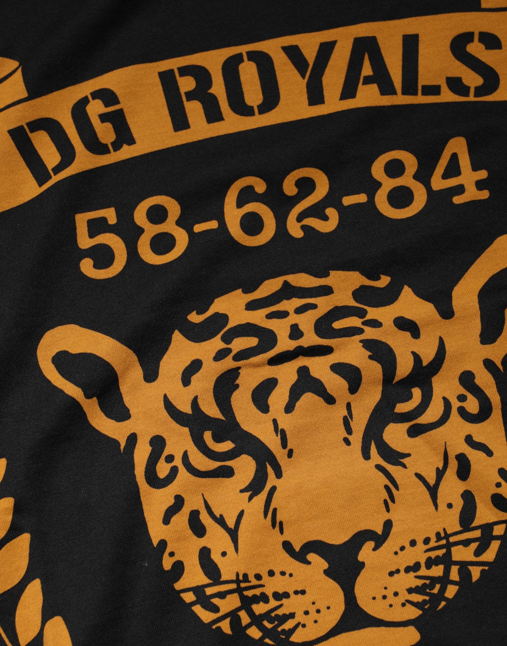Dolce & Gabbana Black DG Royals Cotton Crew Neck Men's T-shirt