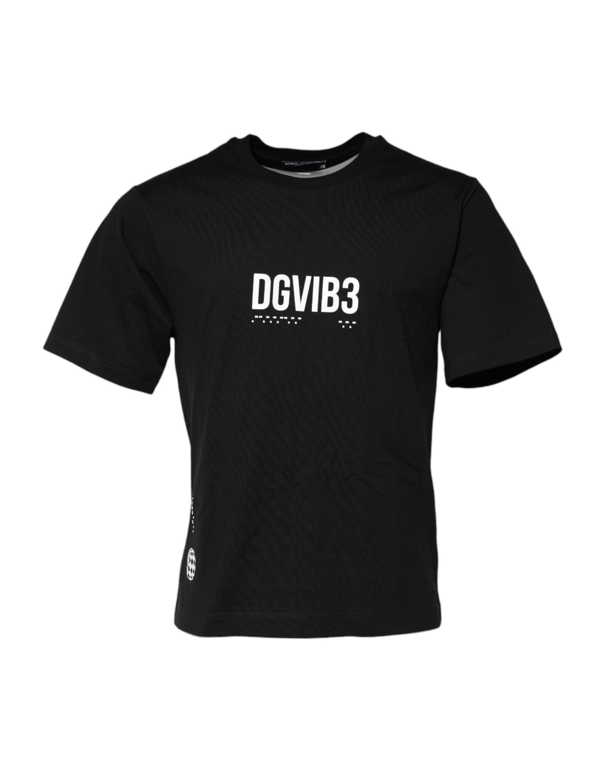 Dolce & Gabbana Black DG Vib3 Print Cotton Crew Neck Men's T-shirt