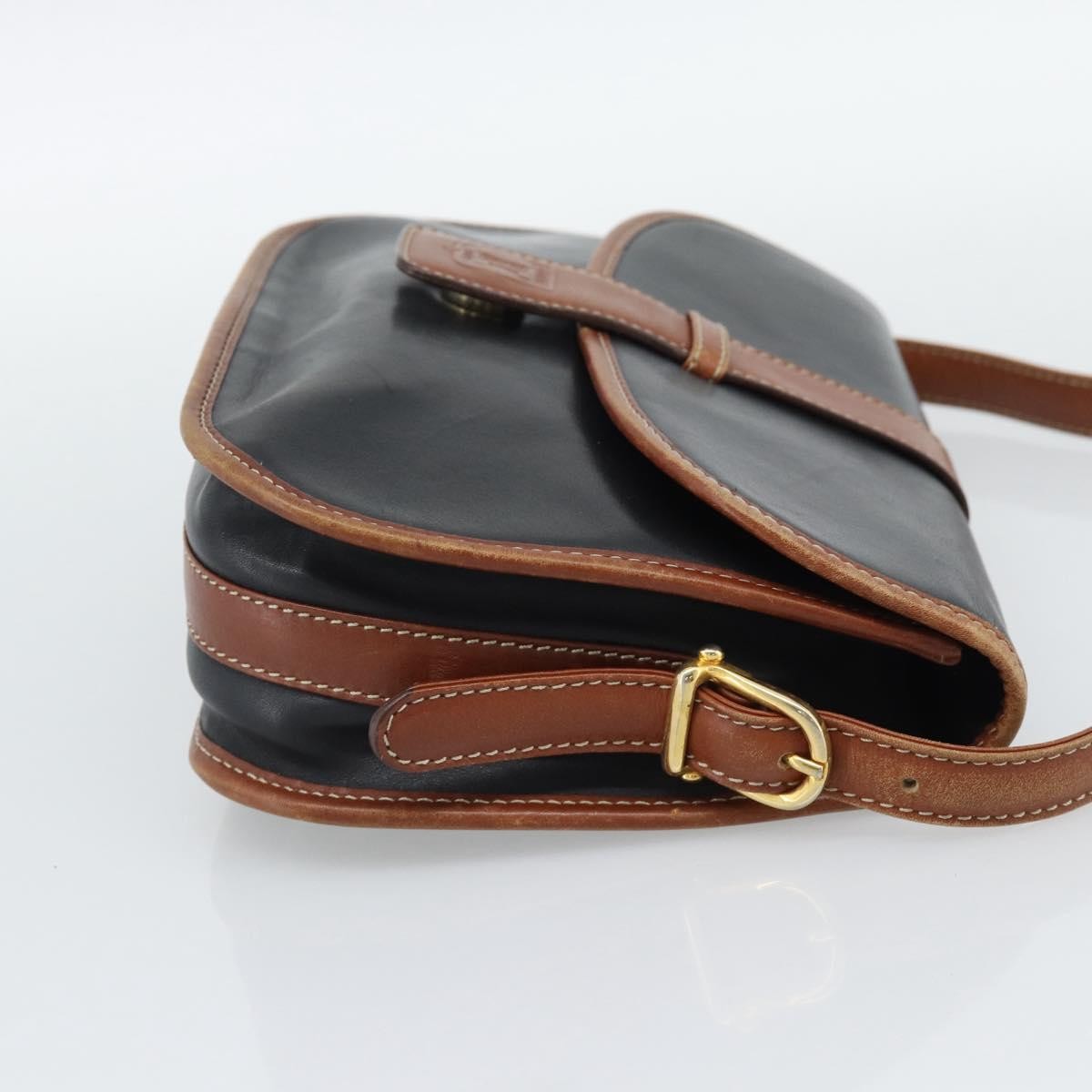 Celine Flap Shoulder Leather Black Leather Shoulder Bag Bag (Pre-Owned)