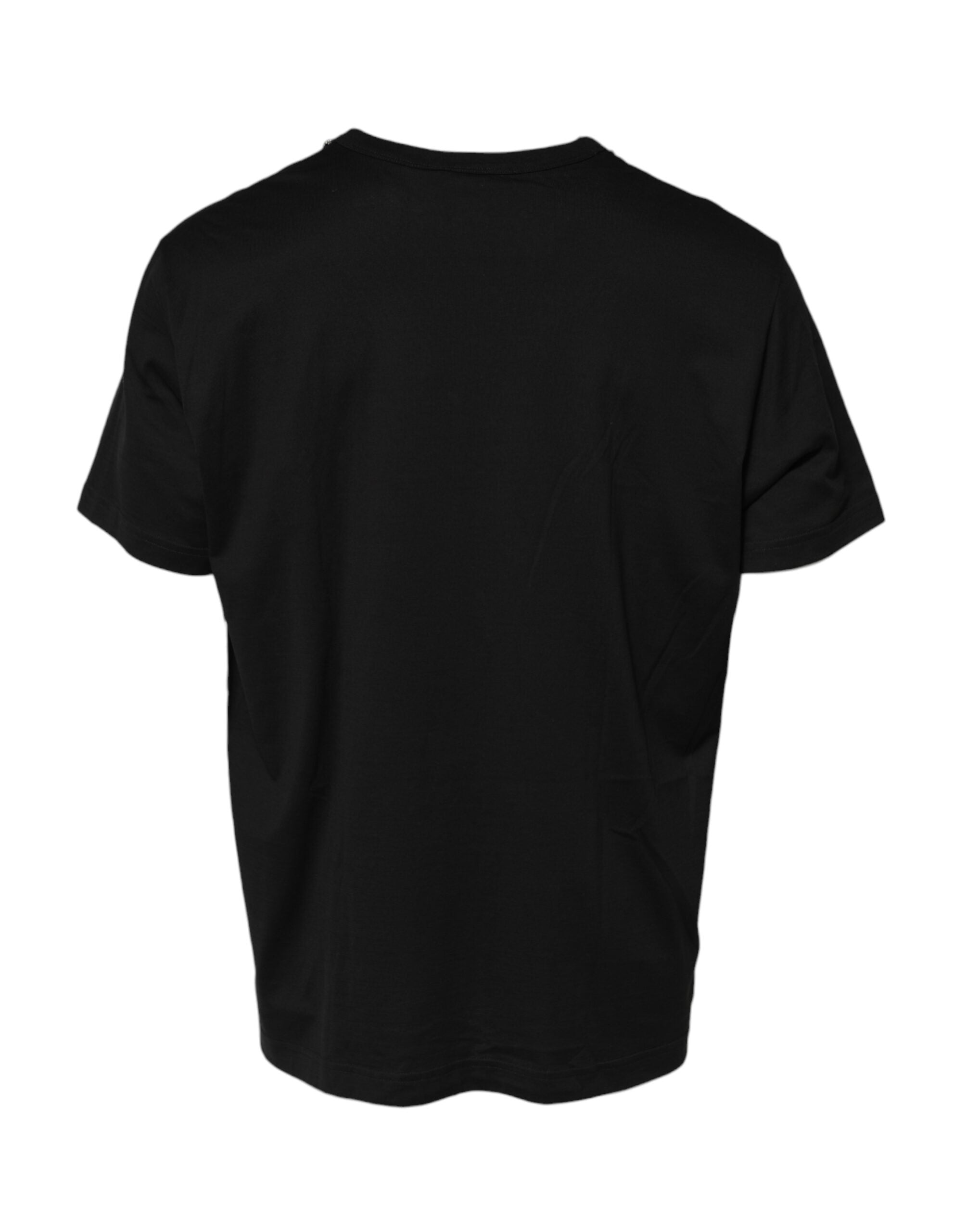 Dolce & Gabbana Black Chain Necklace Cotton Crewneck Men's T-shirt