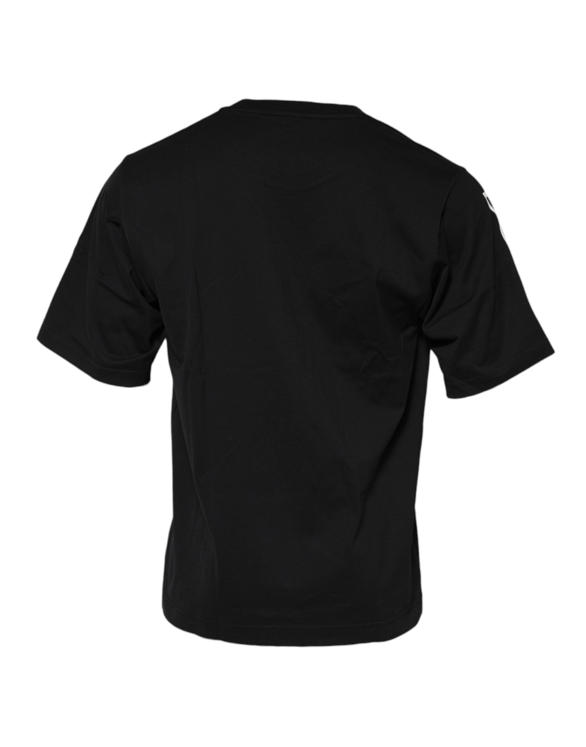 Dolce & Gabbana Black Logo Print Cotton Men Crew Neck Men's T-shirt