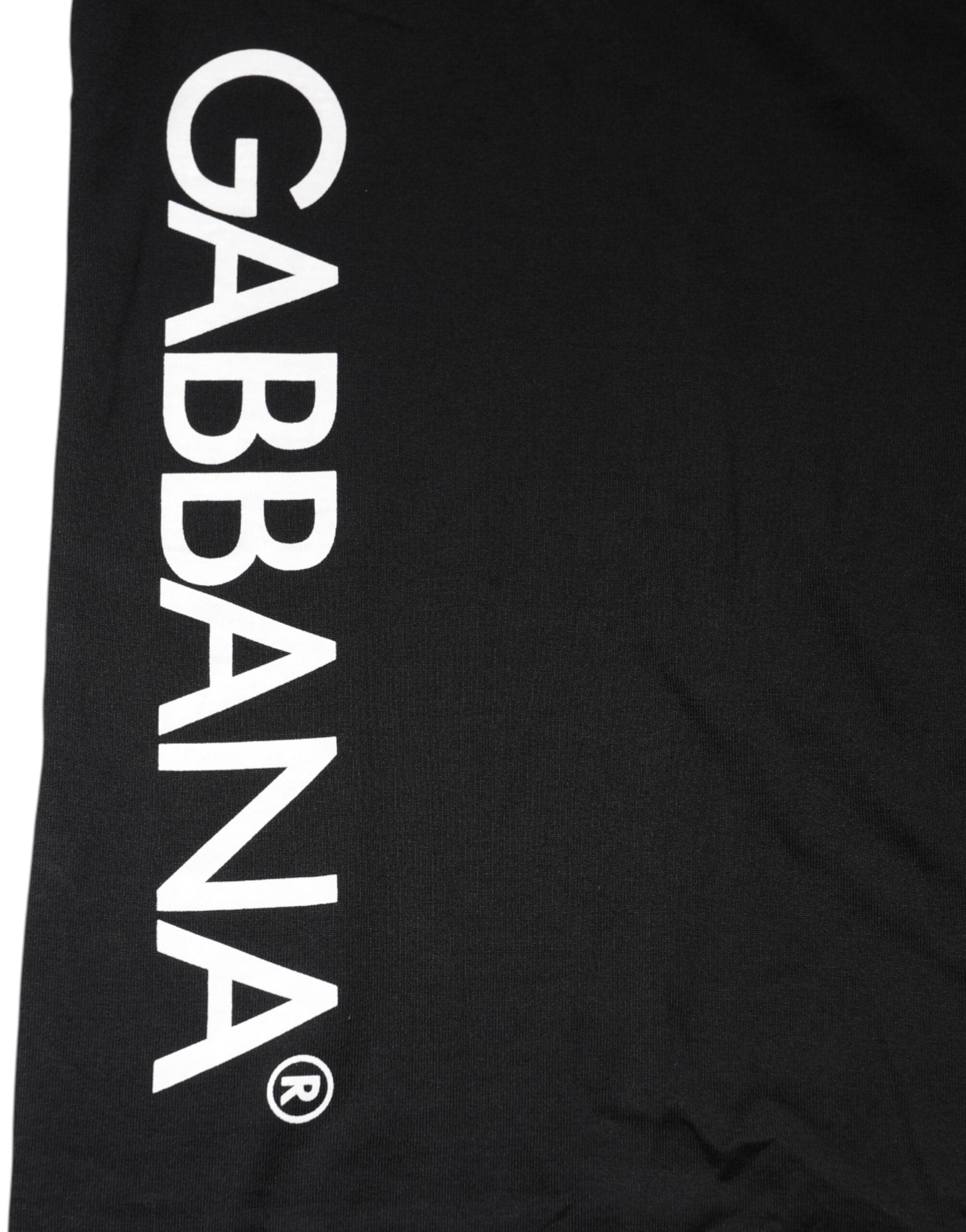 Dolce & Gabbana Black Logo Print Cotton Men Crew Neck Men's T-shirt