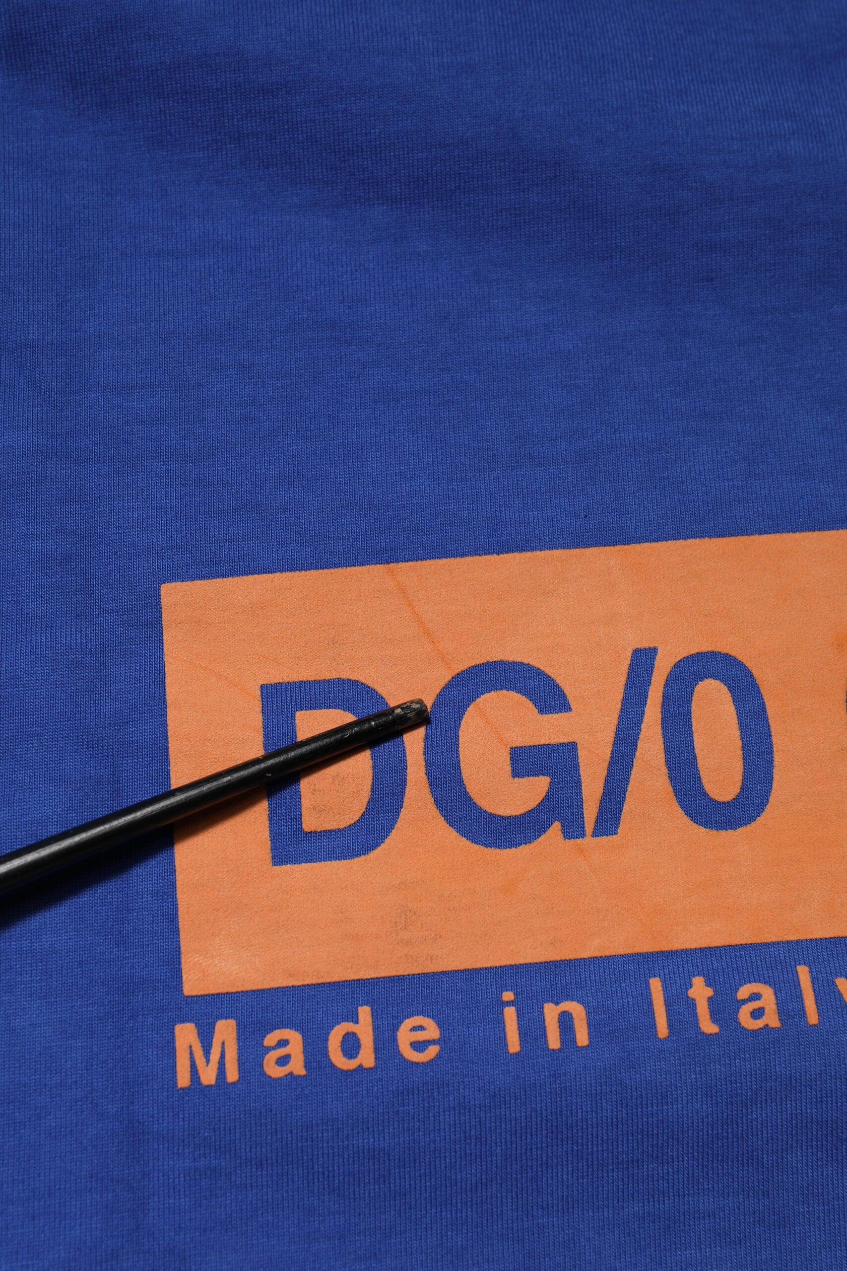 Dolce & Gabbana Blue Logo Graphic Cotton Crew Neck Men's T-shirt (Pre-Owned)