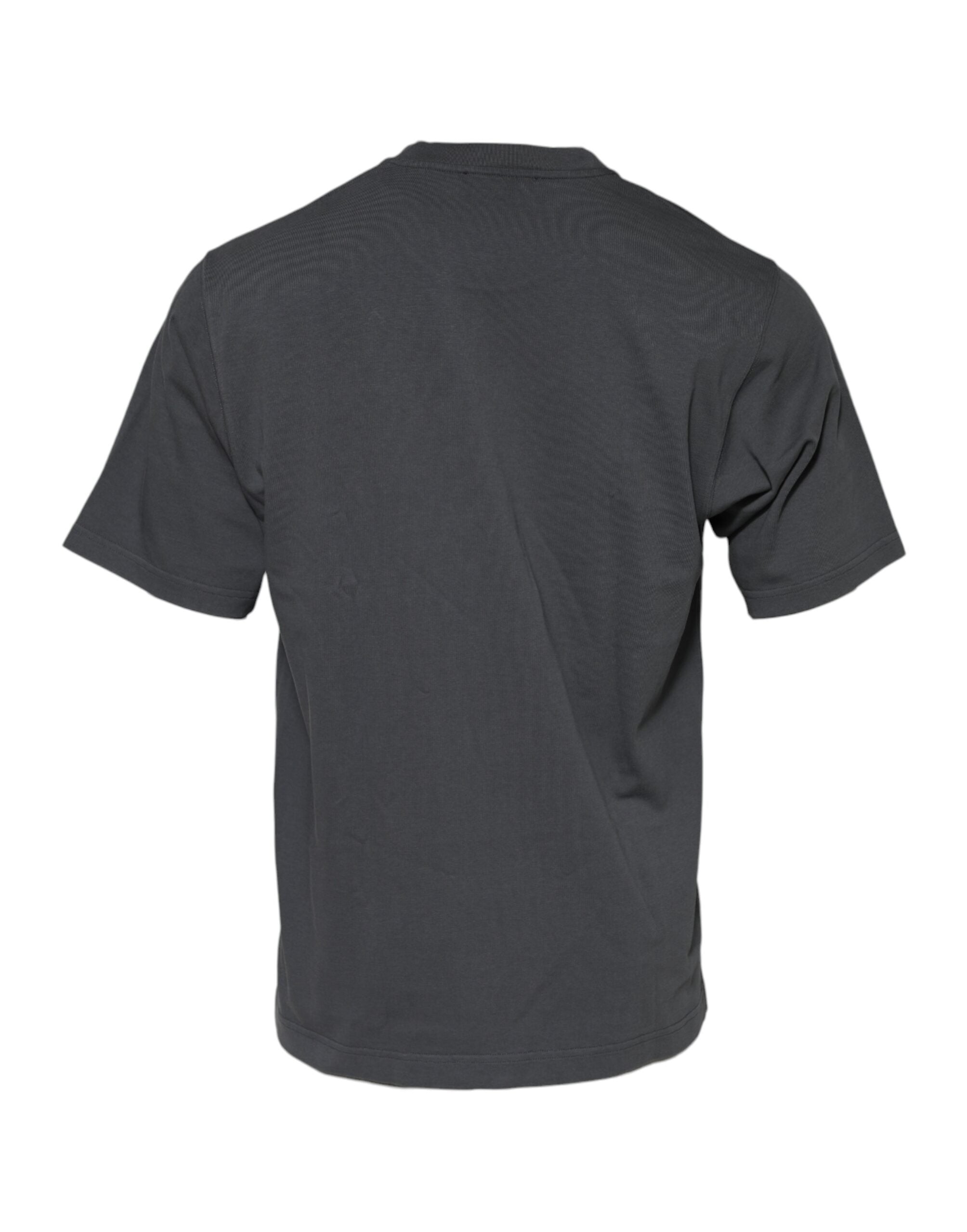 Dolce & Gabbana Gray Logo Graphic Cotton Crew Neck Men's T-shirt (Pre-Owned)