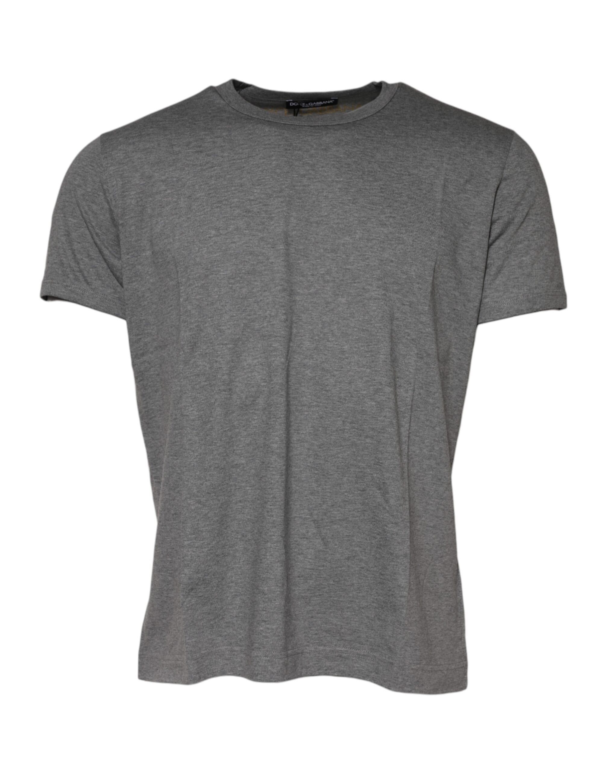 Dolce & Gabbana Gray Cotton Crew Neck Short Sleeves Men's T-shirt
