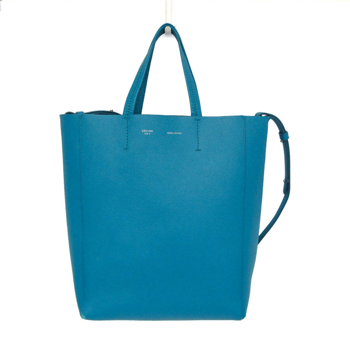 Celine Vertical Cabas All Over Logo Print Leather Blue Leather Tote Bag Bag (Pre-Owned)