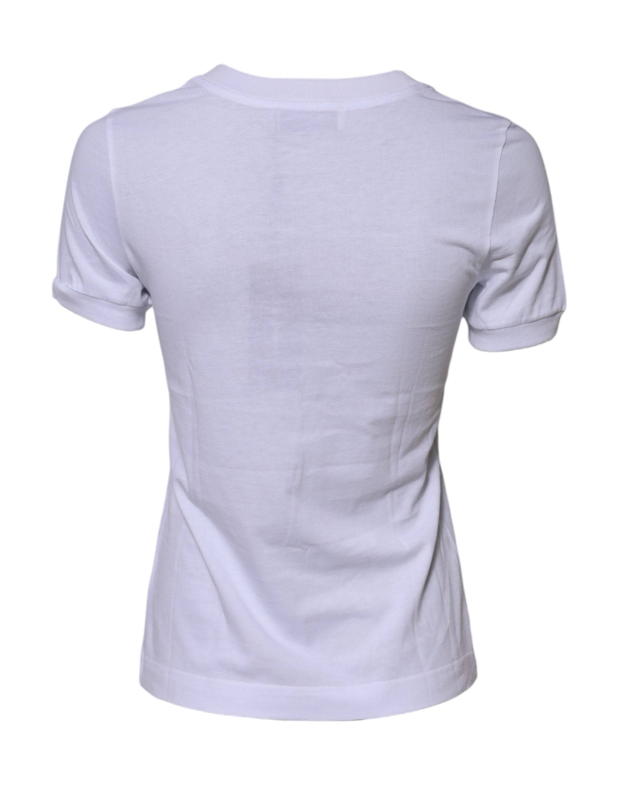 Dolce & Gabbana White Cotton DG Logo Embroidery Top Women's T-shirt