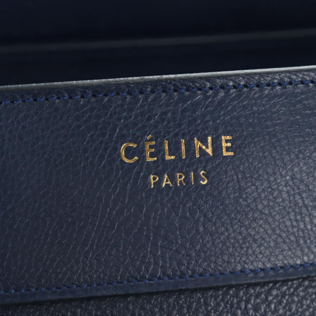 Celine Luggage Smooth Leather Navy Leather Tote Bag Bag (Pre-Owned)