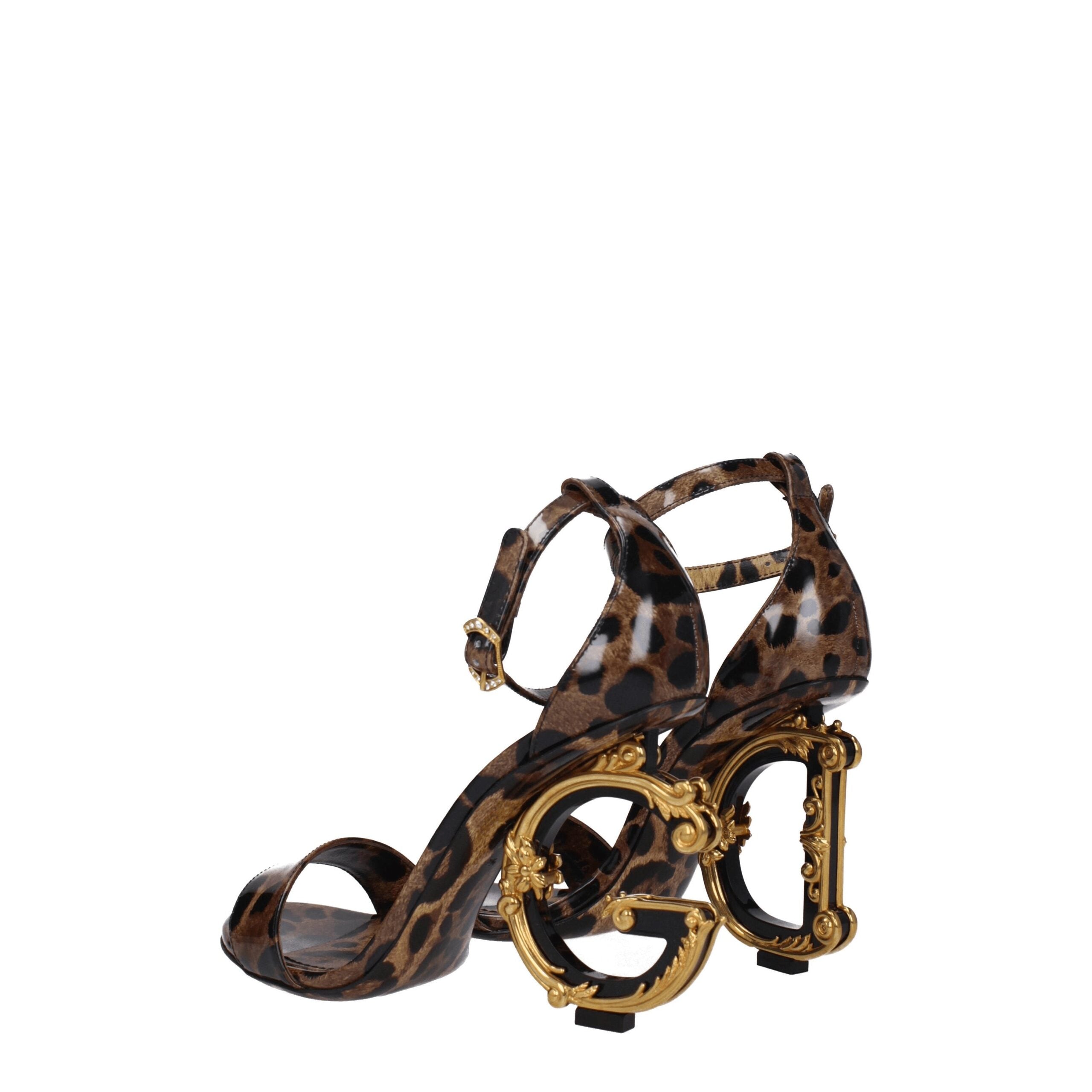 Dolce & Gabbana Brown Leather Women's Sandals
