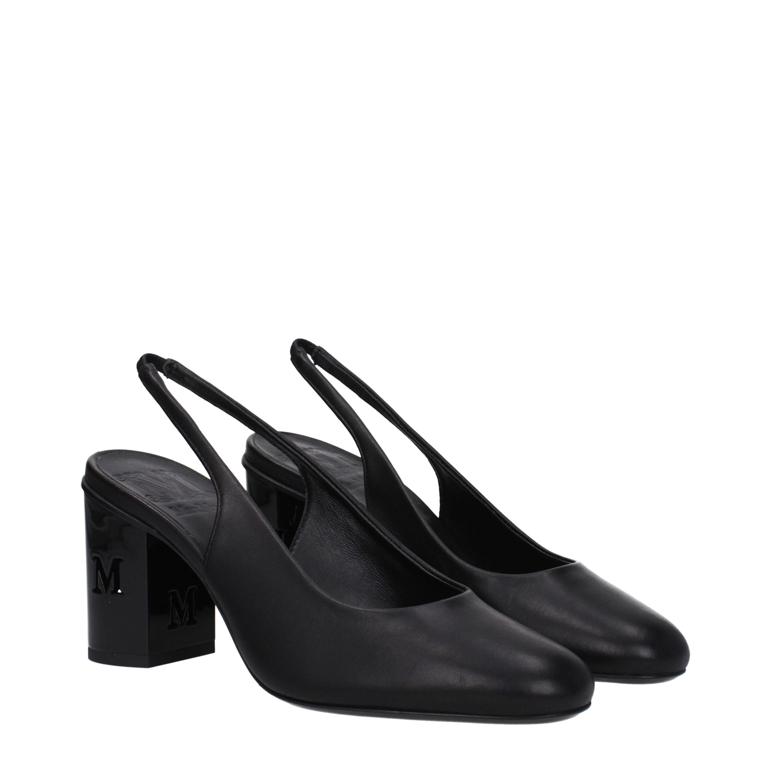 Max Mara Black Leather High Heel Women's Pumps