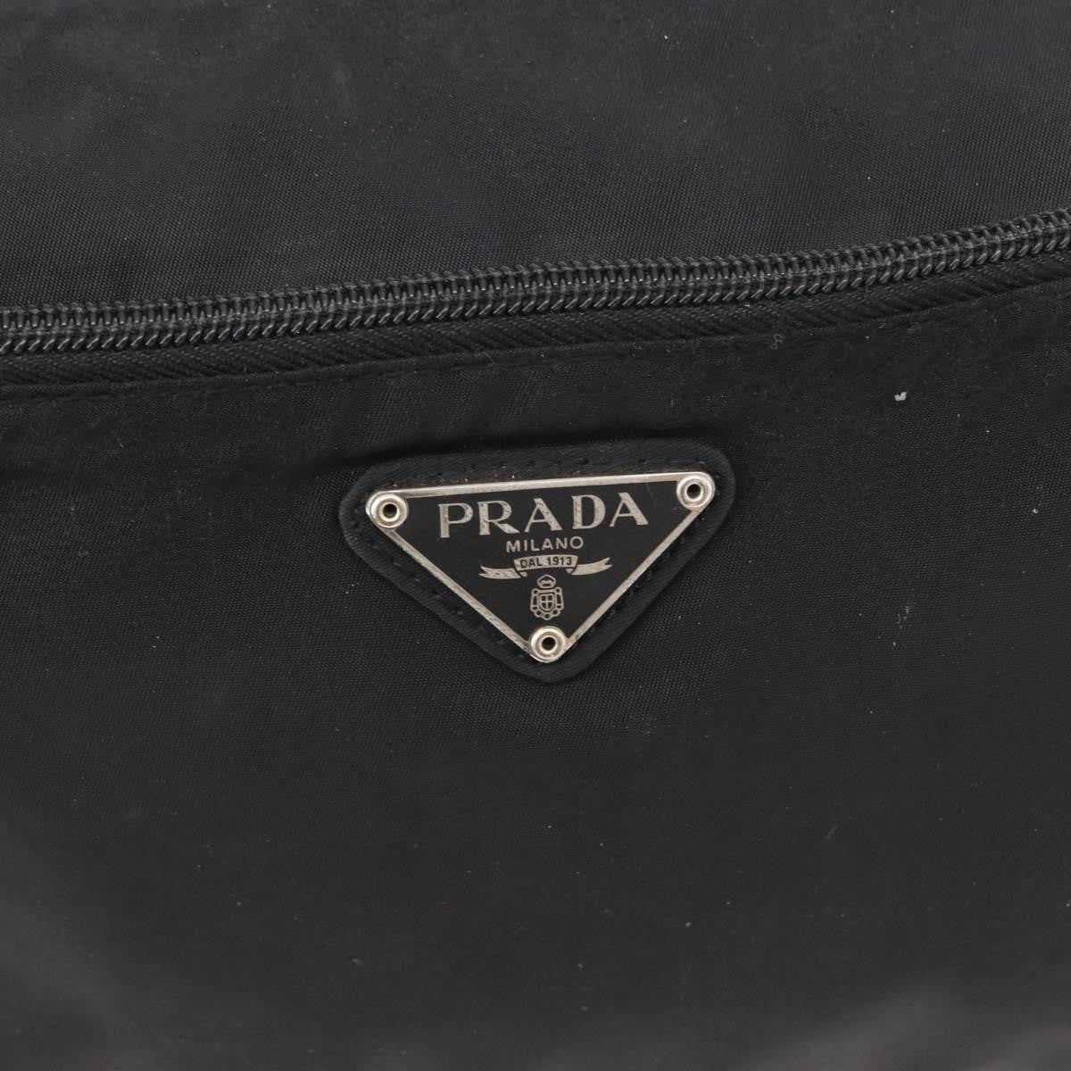 Prada Front Zip Tessuto Black Nylon Shoulder Bag Bag (Pre-Owned)