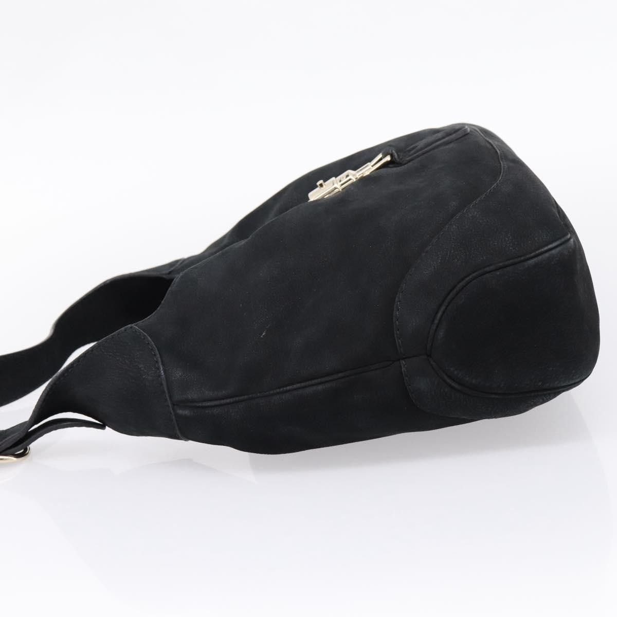 Gucci Jackie O Suede Black Leather Handbag (Pre-Owned)