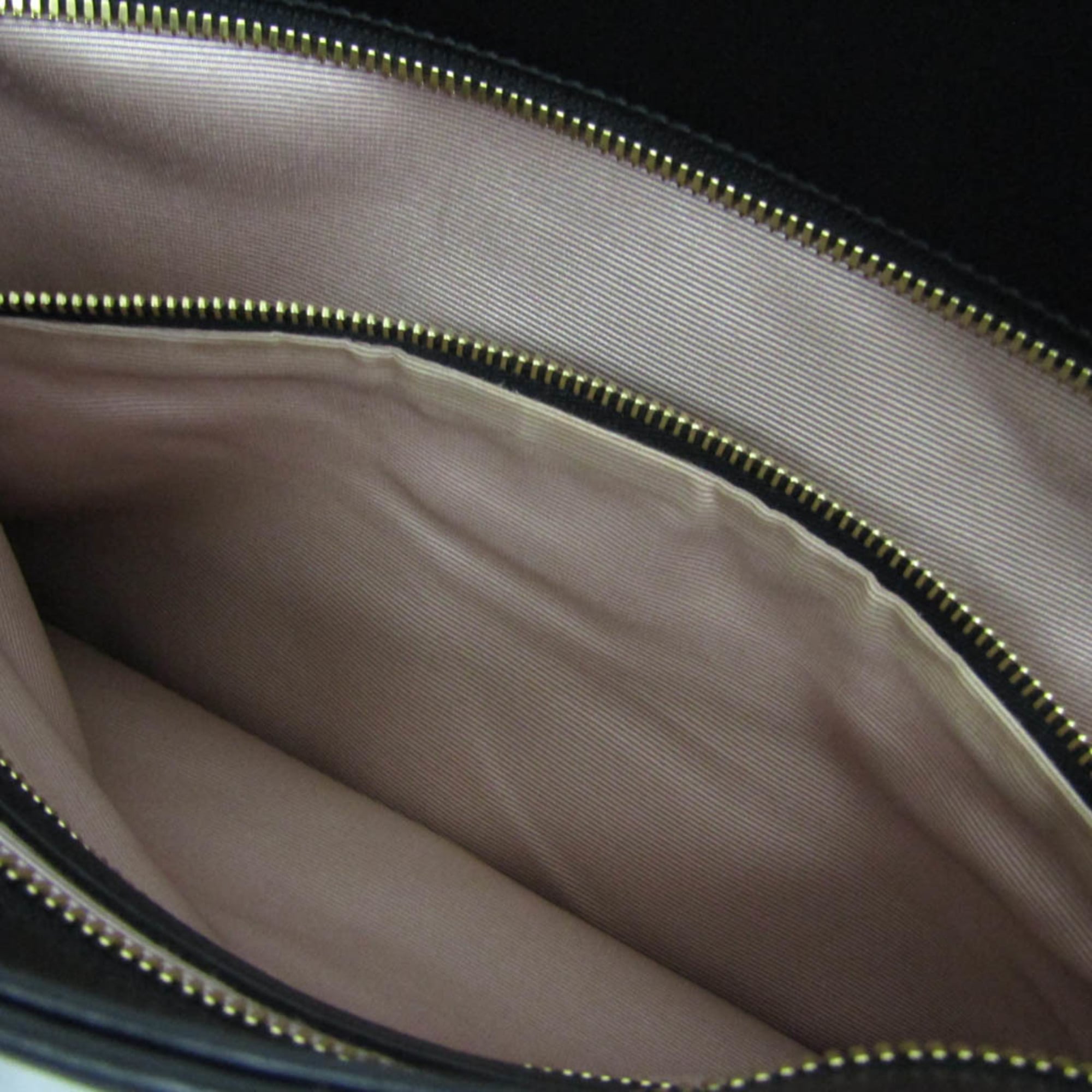 Gucci Arli Top Handle Leather Black Leather Handbag (Pre-Owned)