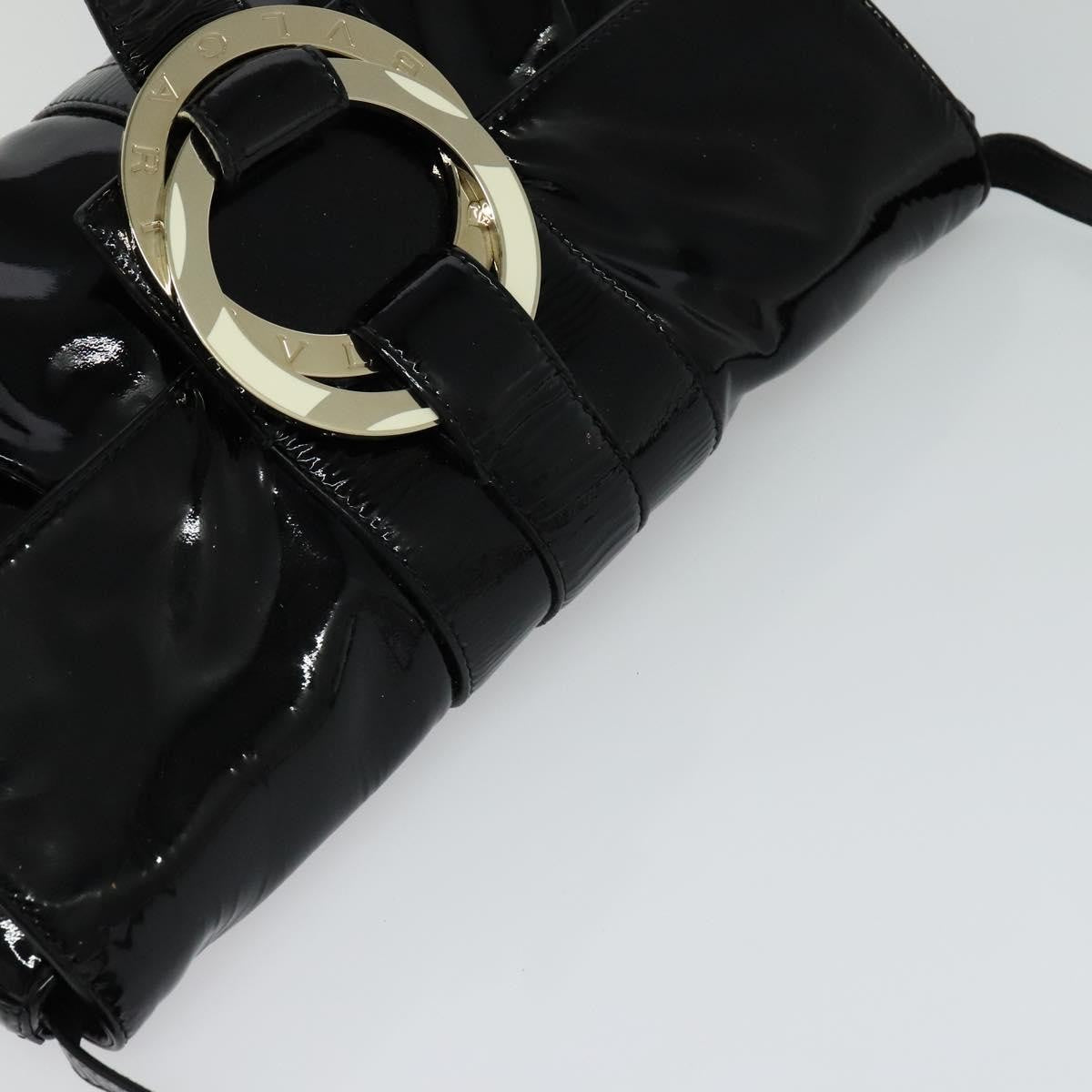 Bvlgari Chandra Flap Enamel Black Patent_Leather Shoulder Bag Bag (Pre-Owned)