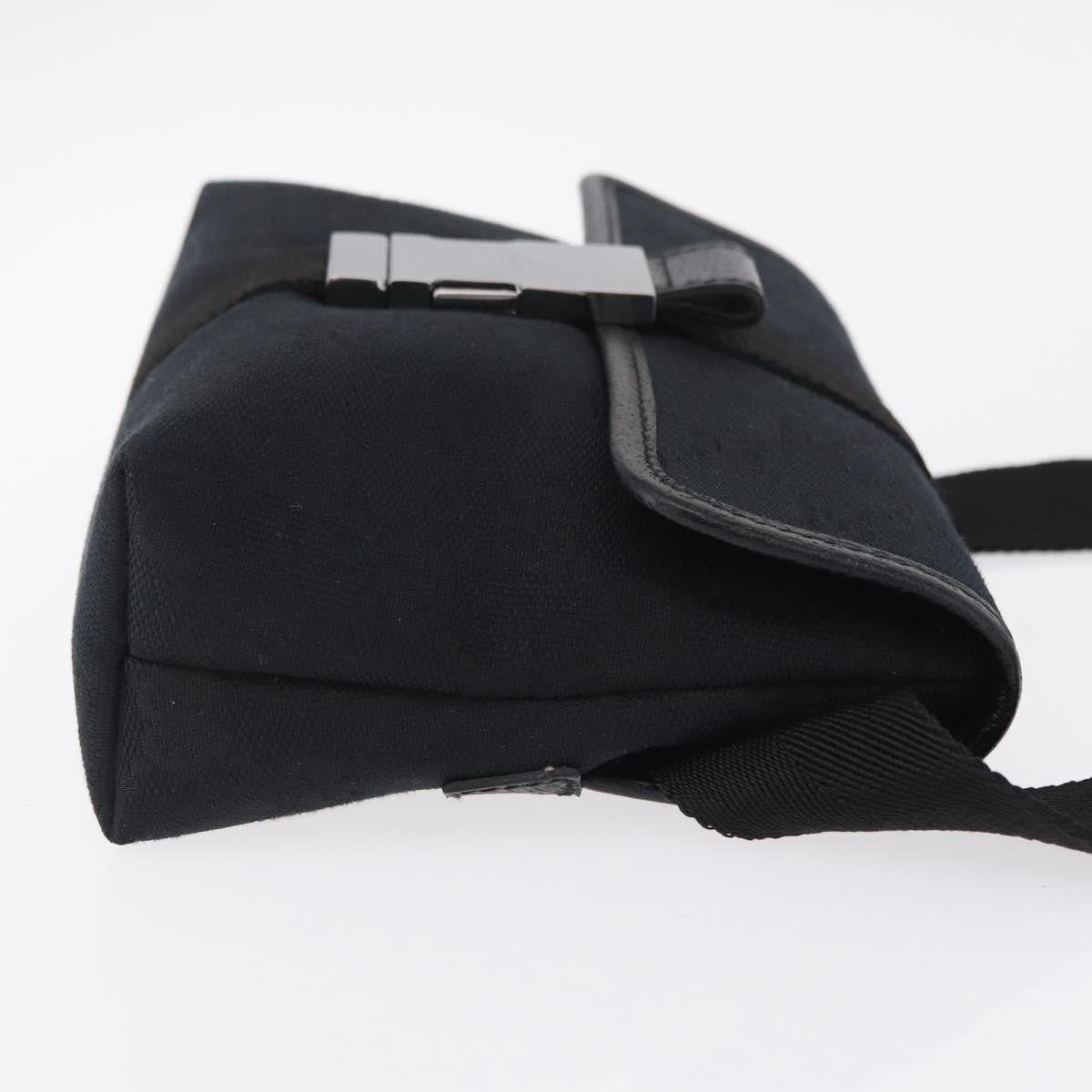 Gucci Buckle Waist Gg Canvas Black Canvas Handbag (Pre-Owned)