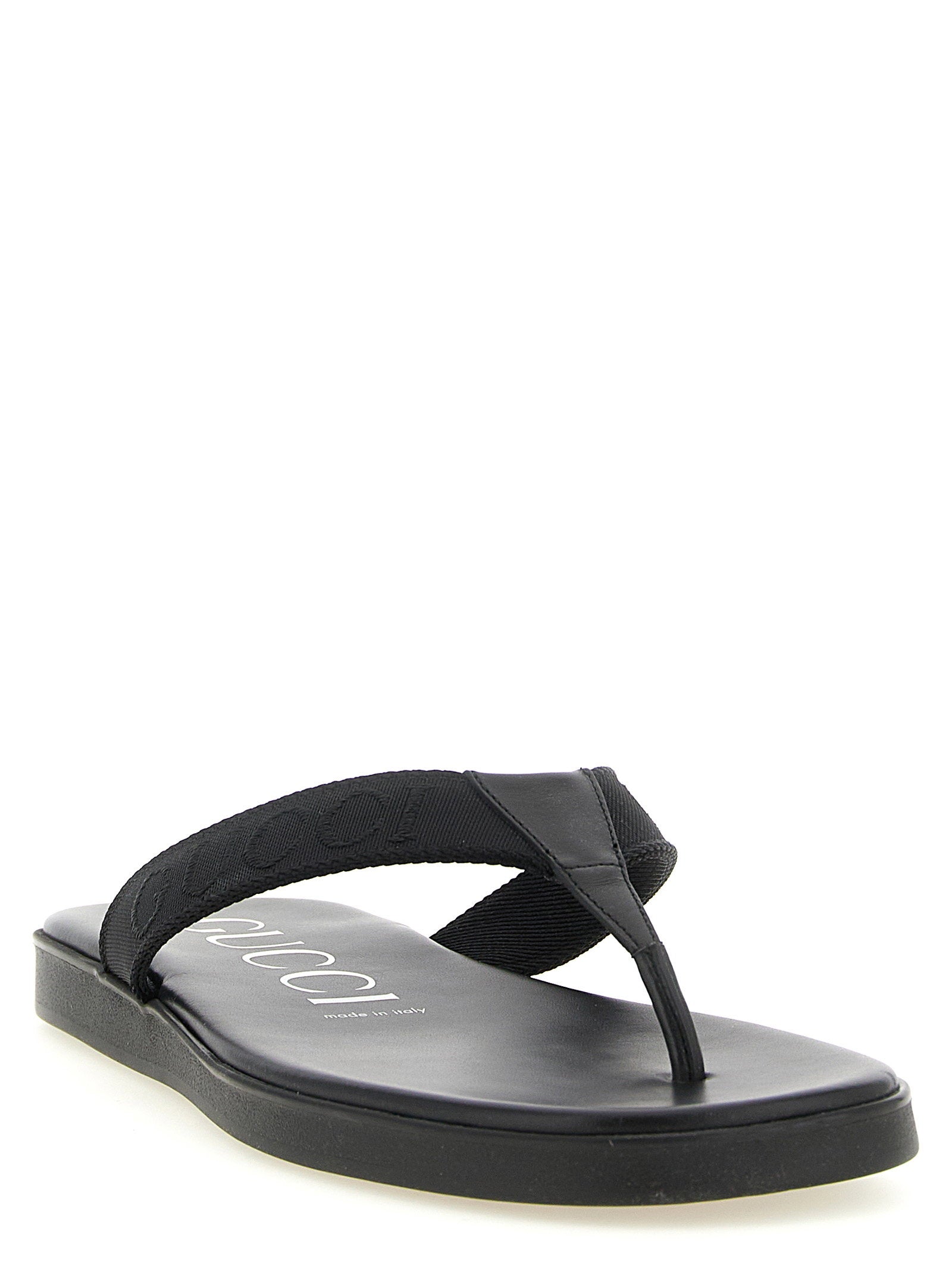 Gucci Men's Jacquard Thong Sandals