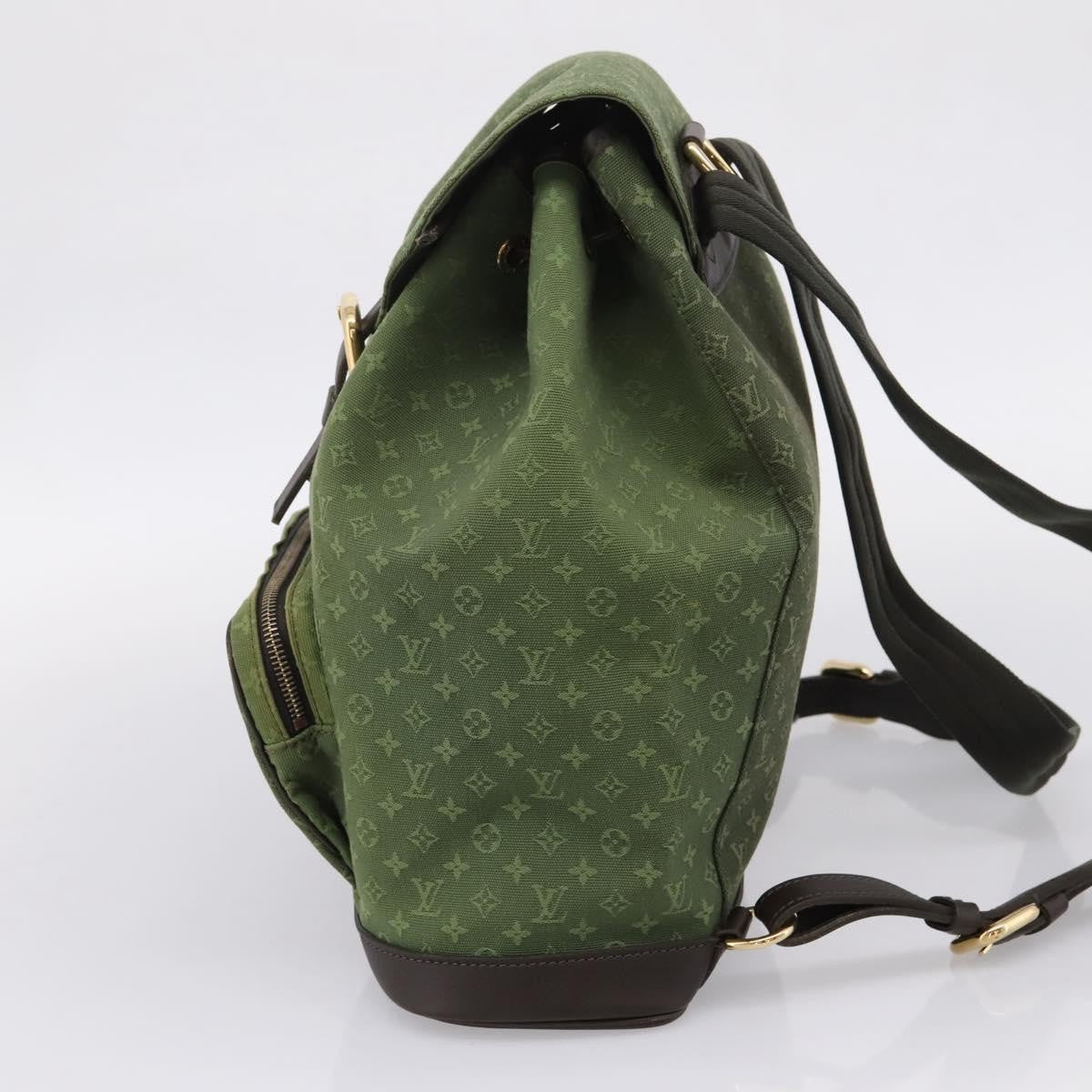 Louis Vuitton Vintage Montsouris Mini Lin Khaki Canvas Backpack Bag (Pre-Owned)