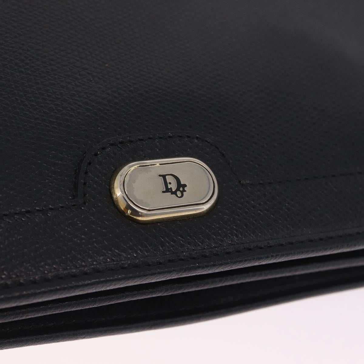 Christian Dior Vintage Honeycomb Canvas Black Leather Shoulder Bag Bag (Pre-Owned)