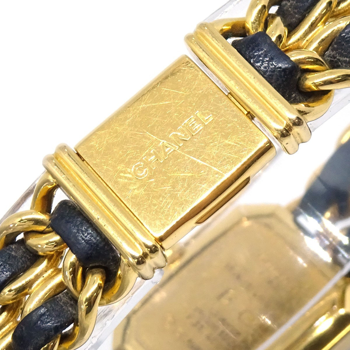 Chanel Premiere Rock Quartz Plated Metal And Leather Watch (Pre-Owned)
