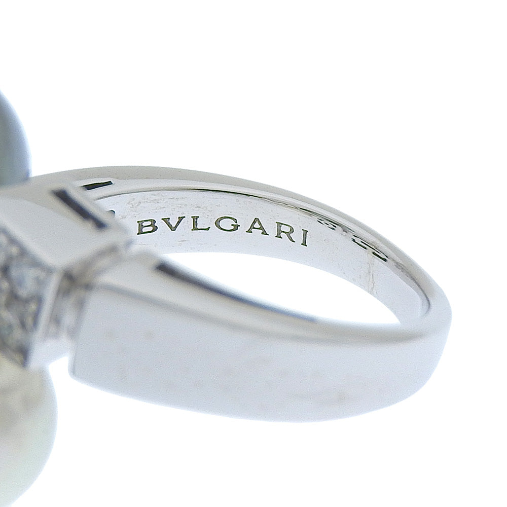 Bulgari Lucia Silver White Gold Ring Jewelry (Pre-Owned)