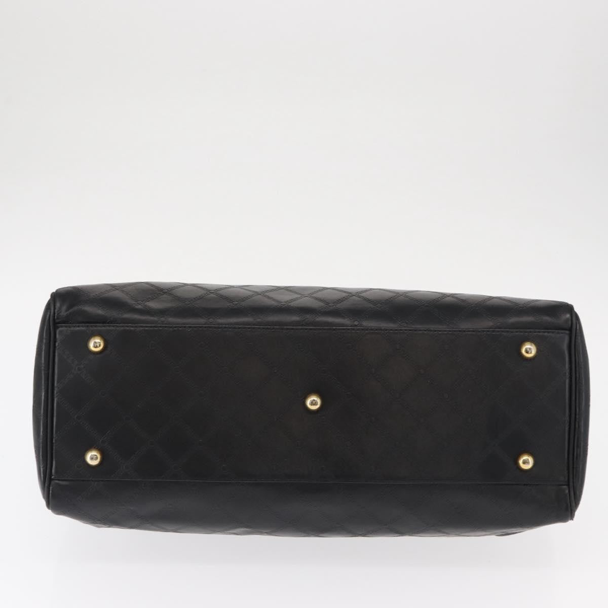 Versace Vintage Sun Duffle Embossed Leather Yellow Leather Handbag (Pre-Owned)