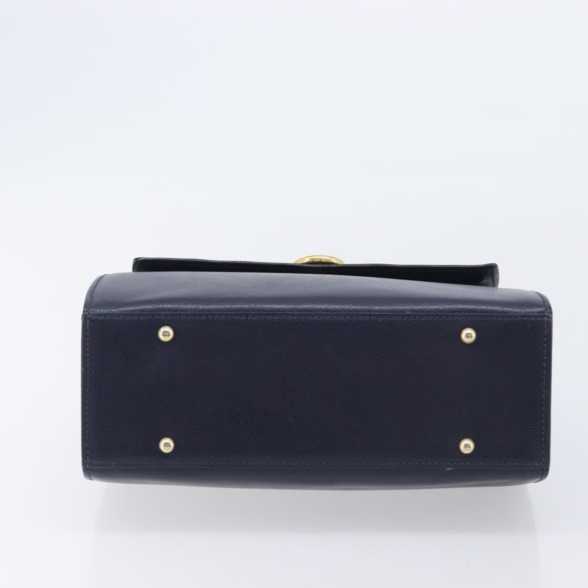 Celine Handbag Leather Navy Leather Handbag (Pre-Owned)