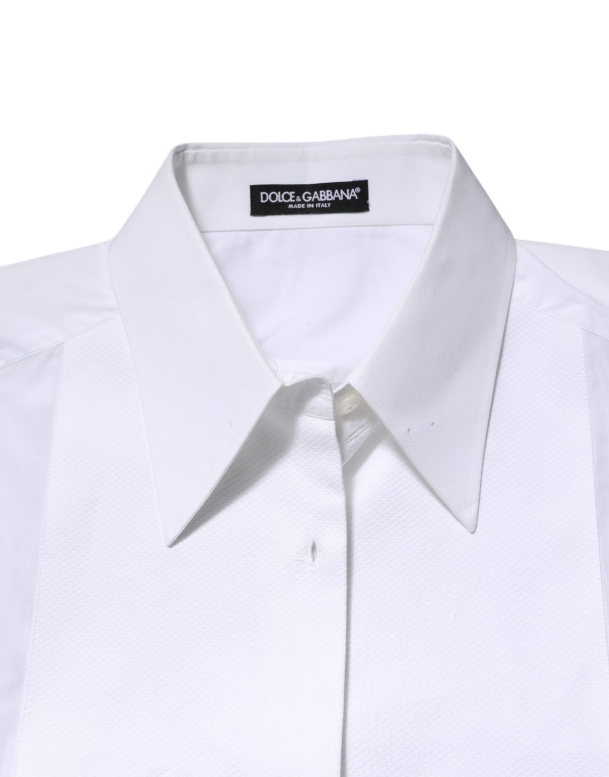Dolce & Gabbana White Cotton Collared Long Sleeves Shirt Women's Top (Pre-Owned)