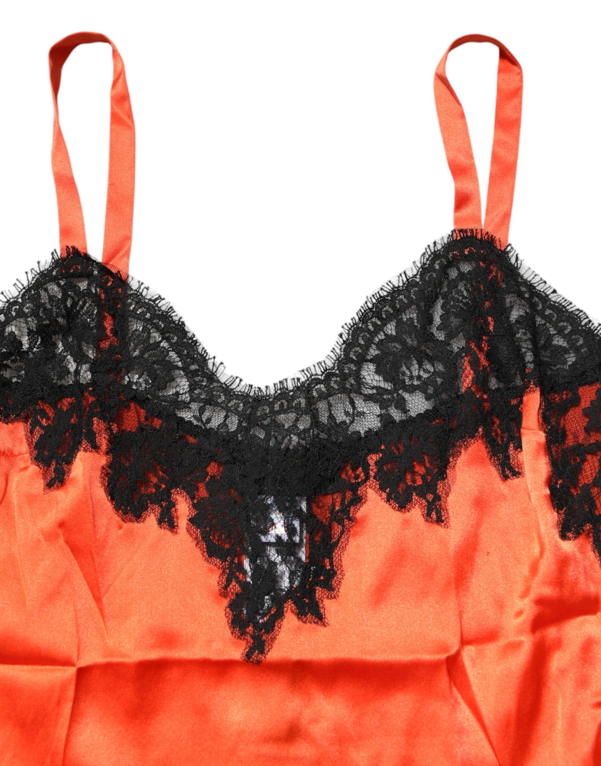 Dolce & Gabbana Red Black Lace Trim Silk Sleeveless Tank Women's Top