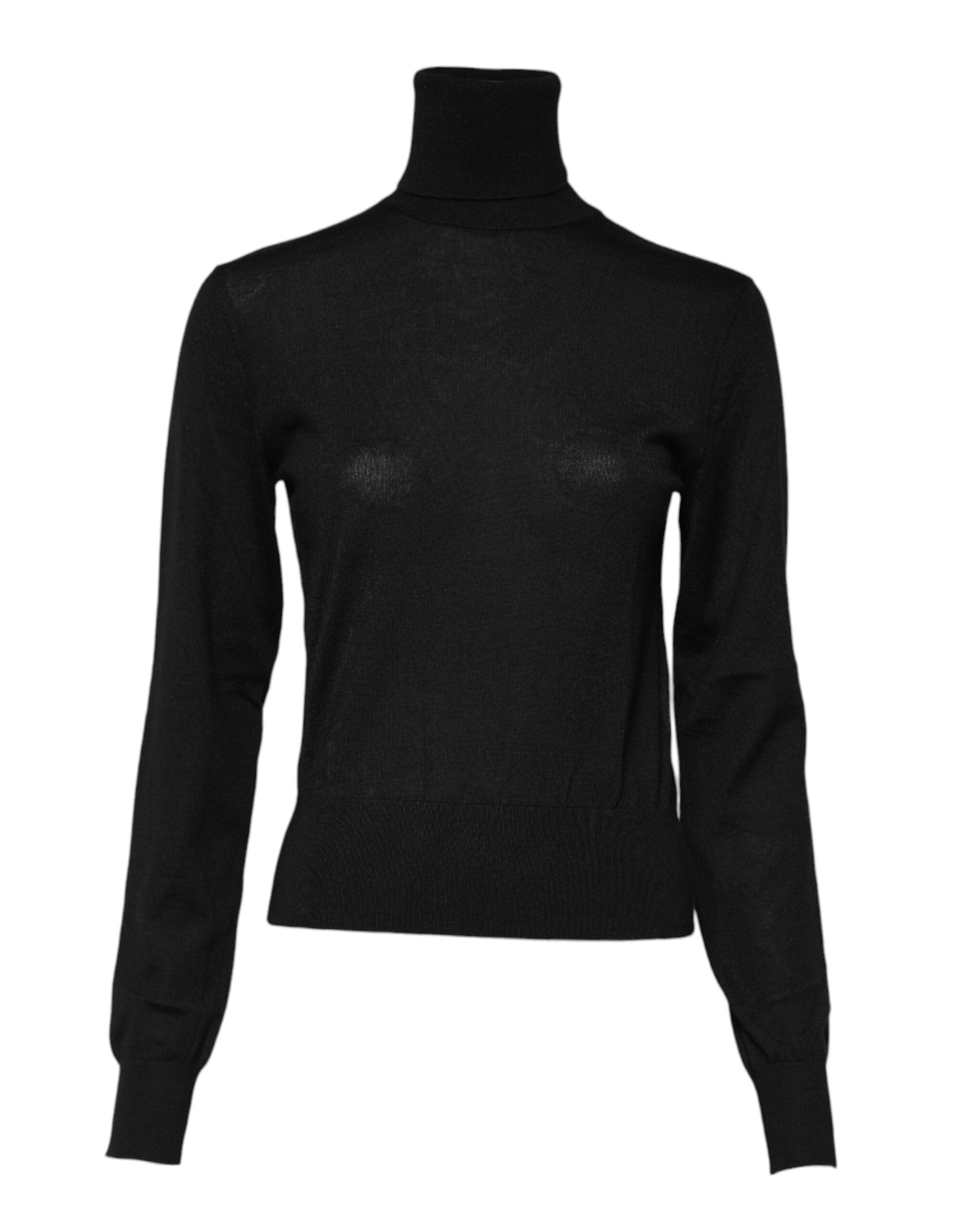 Dolce & Gabbana Black Cashmere Turtleneck Pullover Women's Sweater (Pre-Owned)