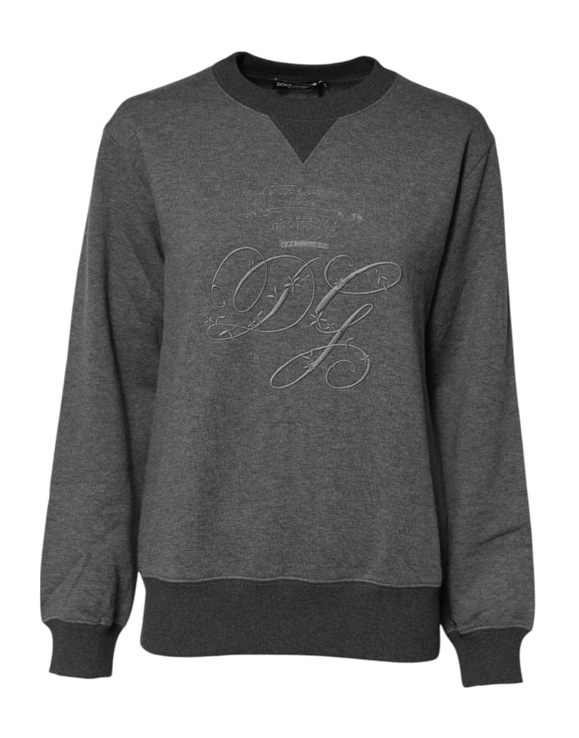 Dolce & Gabbana Gray DG Logo Embroidered Pullover Women's Sweater