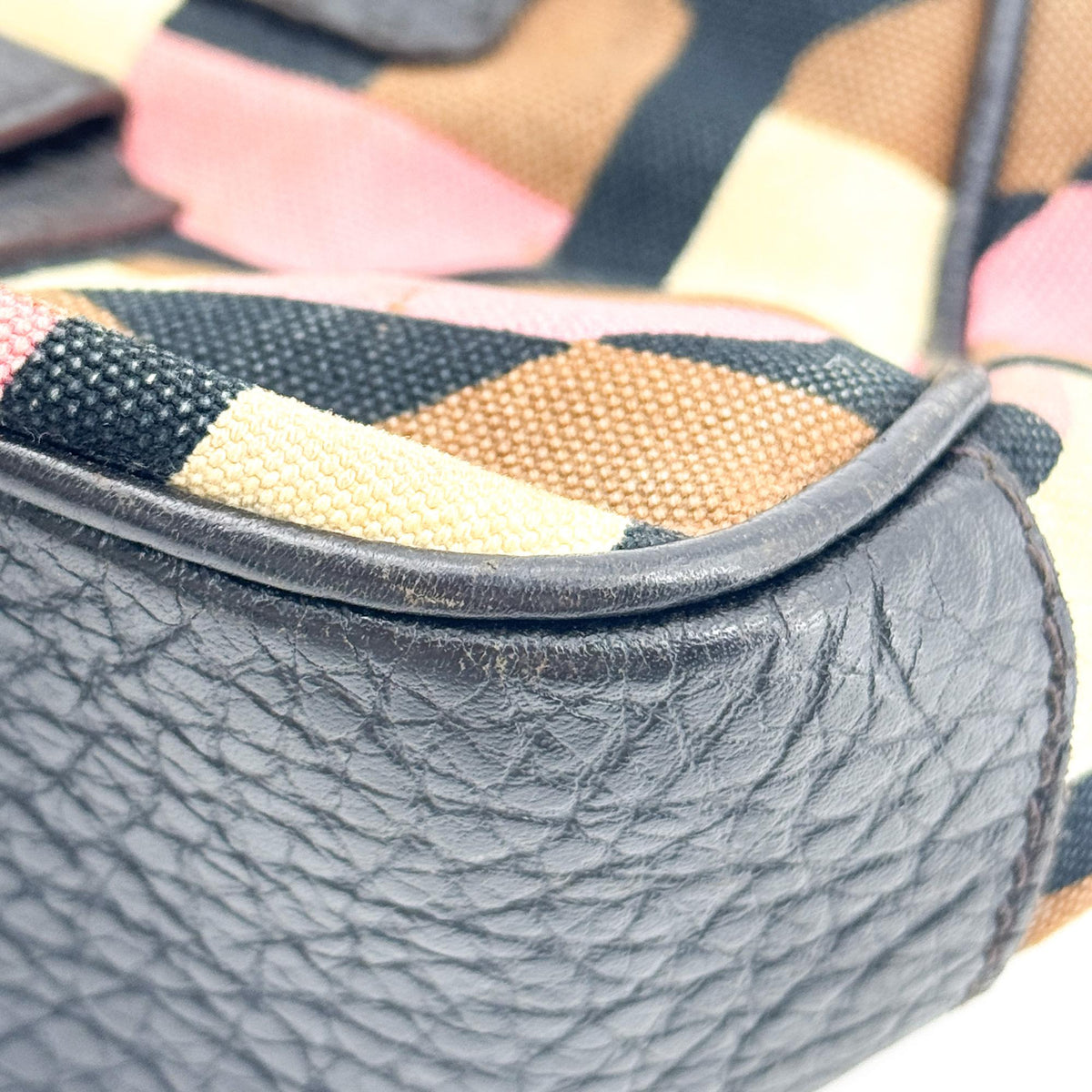 Prada Shoulder Canvas And Leather Black Canvas Shoulder Bag Bag (Pre-Owned)