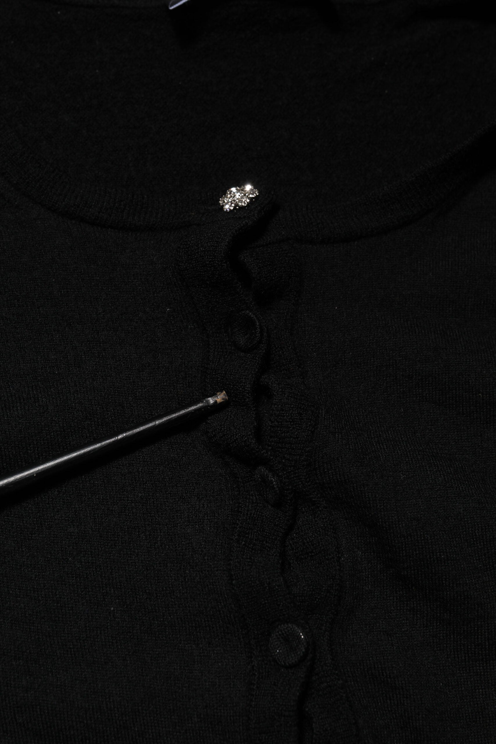 Dolce & Gabbana Black STAFF Round Neck Cardigan Women's Sweater (Pre-Owned)