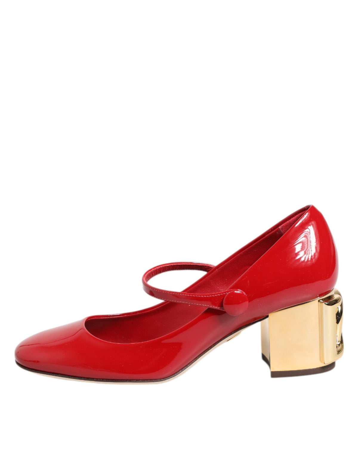 Dolce & Gabbana Red Leather DG Logo Heels Sandals Women's Shoes
