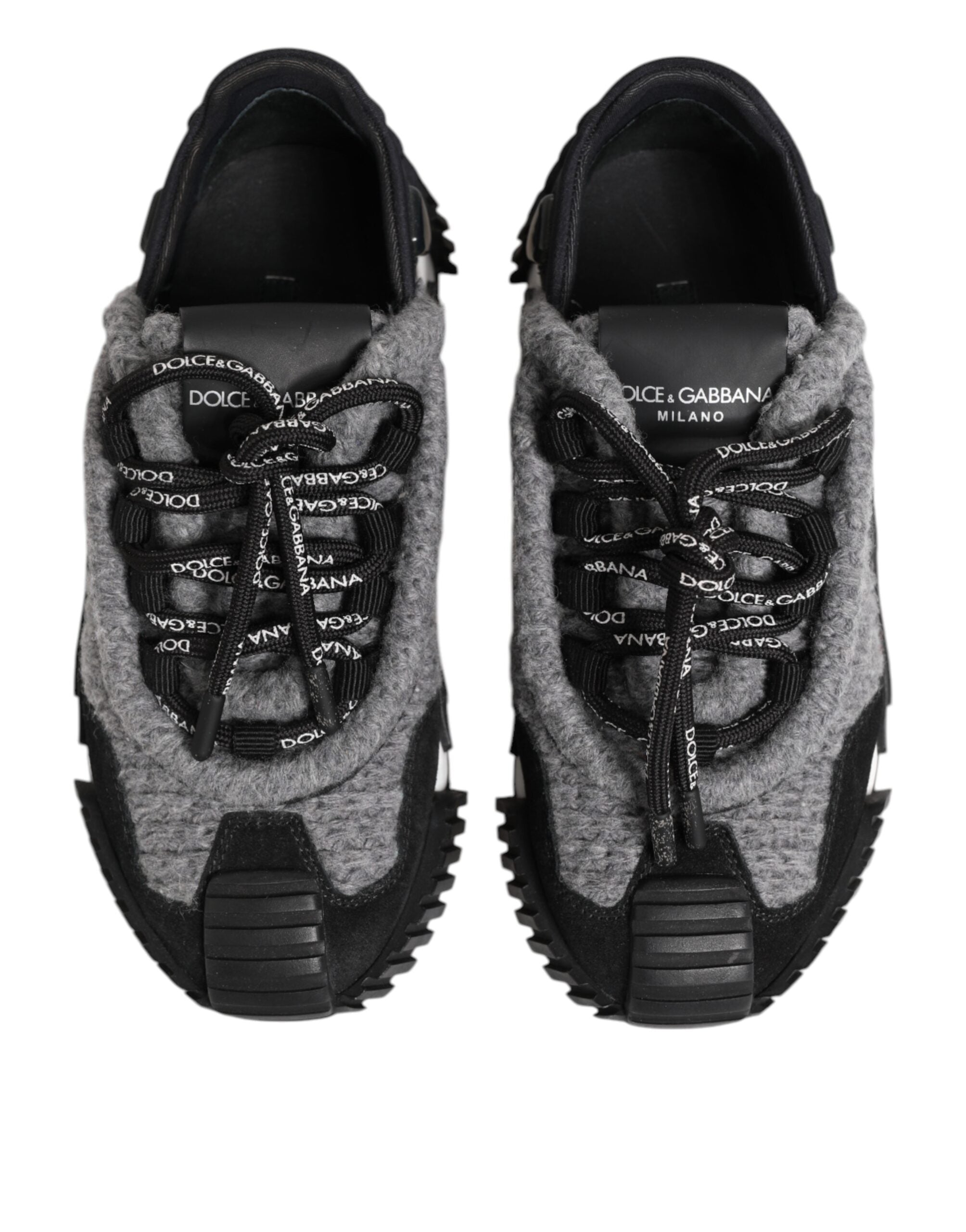Dolce & Gabbana Black Gray NS1 Low Top Sneakers Women's Shoes
