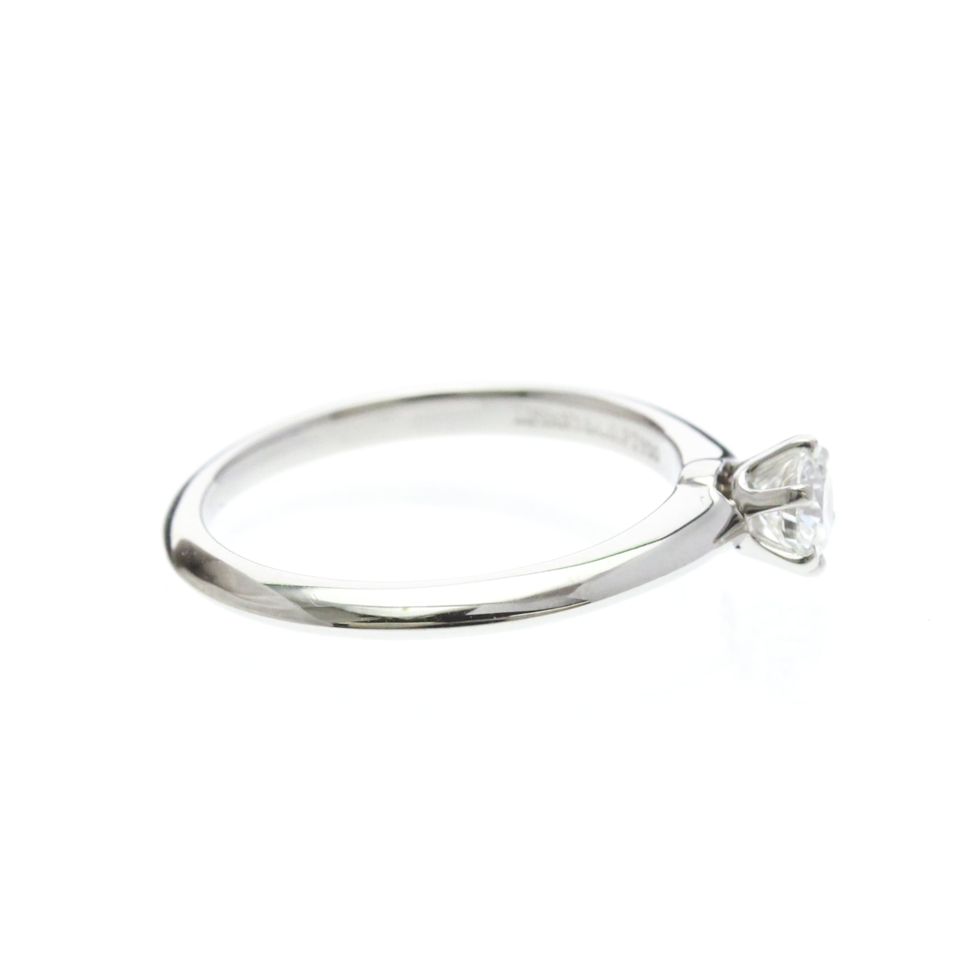 Tiffany & Co. Tiffany Setting Solitaire Platinum With Rbc Diamond Silver Platinum Ring Jewelry (Pre-Owned)