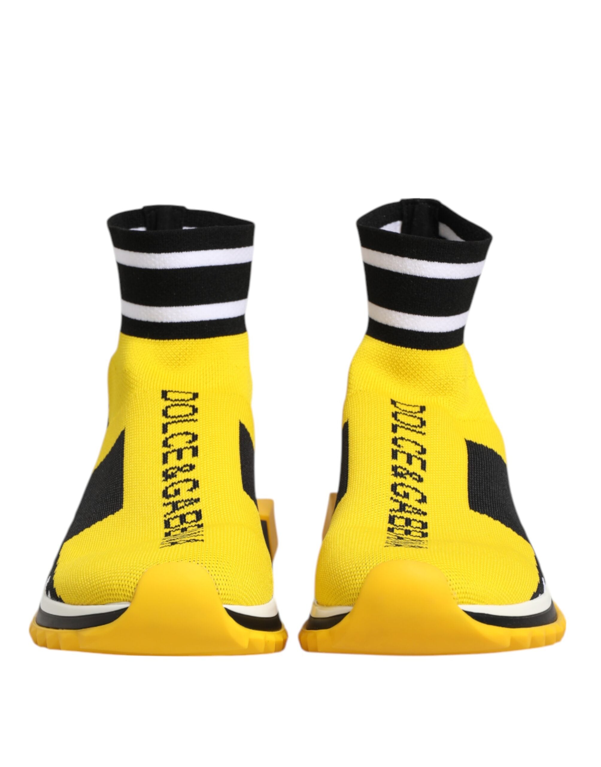 Dolce & Gabbana Yellow Black Sorrento Socks Sneakers Women's Shoes