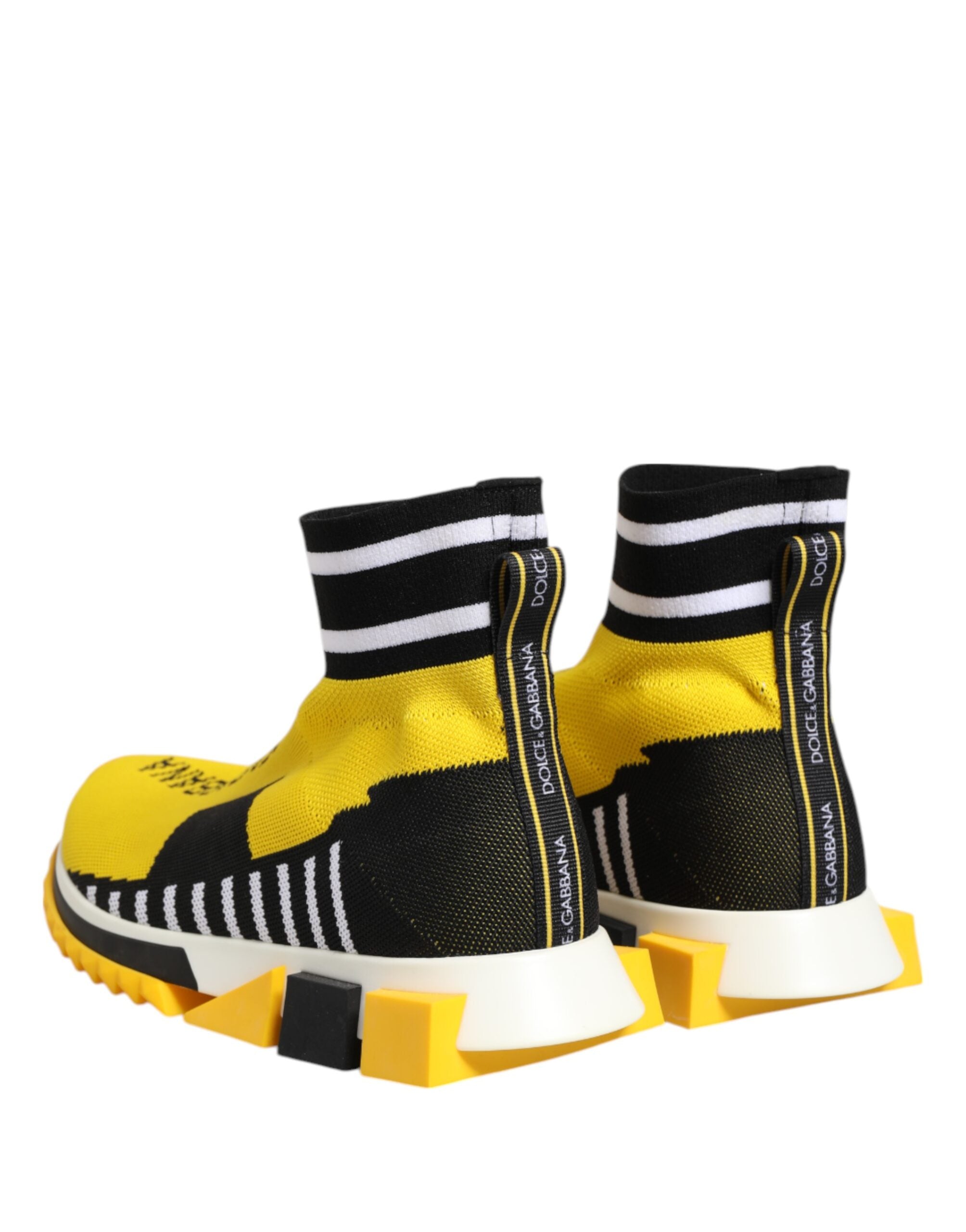 Dolce & Gabbana Yellow Black Sorrento Socks Sneakers Women's Shoes